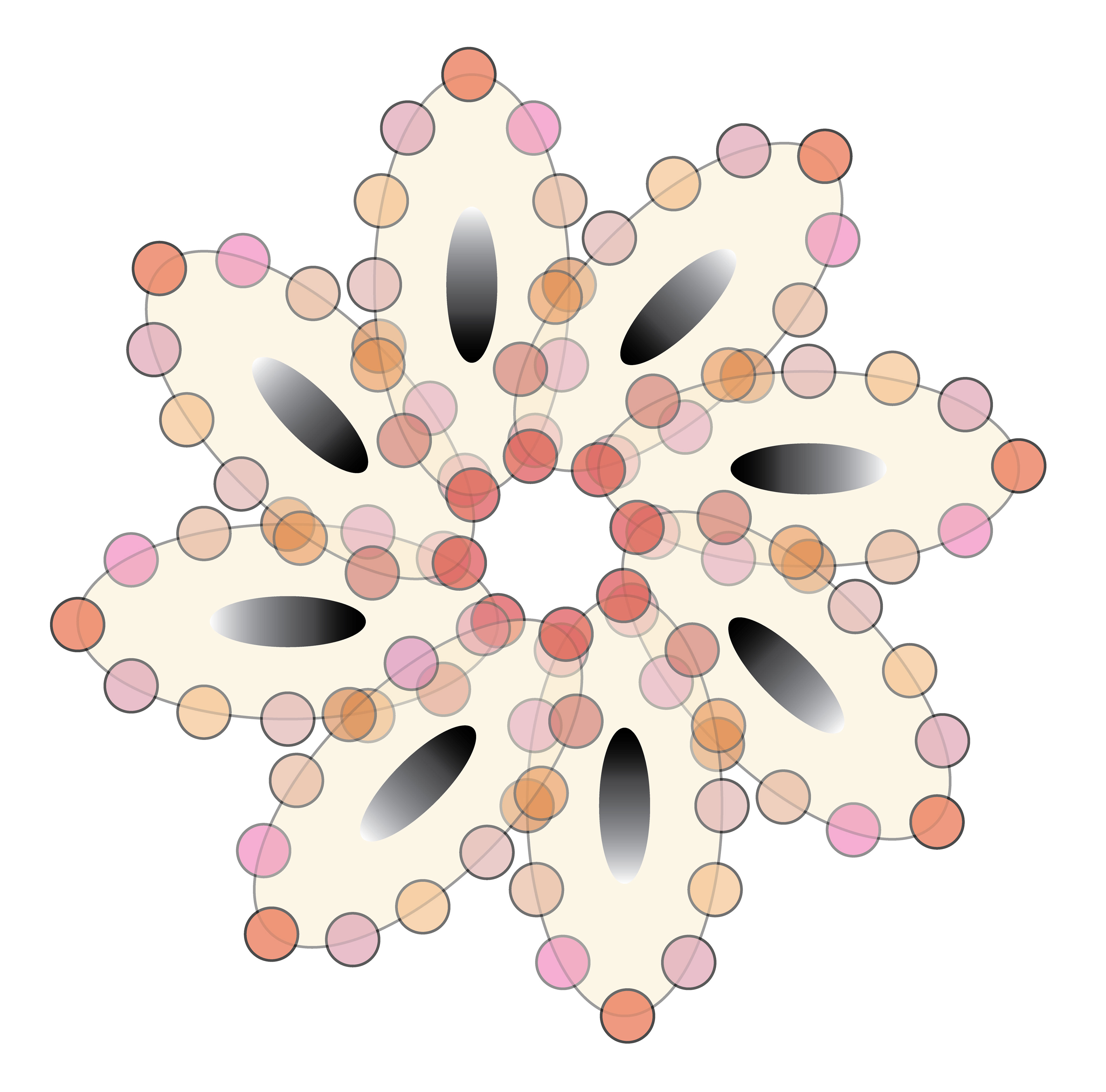 Flower Wheel of Happiness, Digital Art, Radial 2