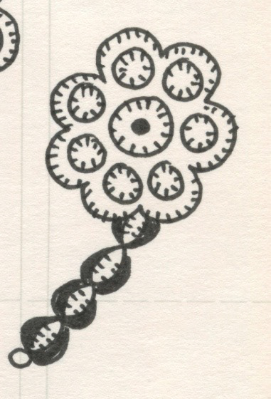 Interlocking Disk Daisies, Pen and Ink on Paper, Drawing 2, 2004
