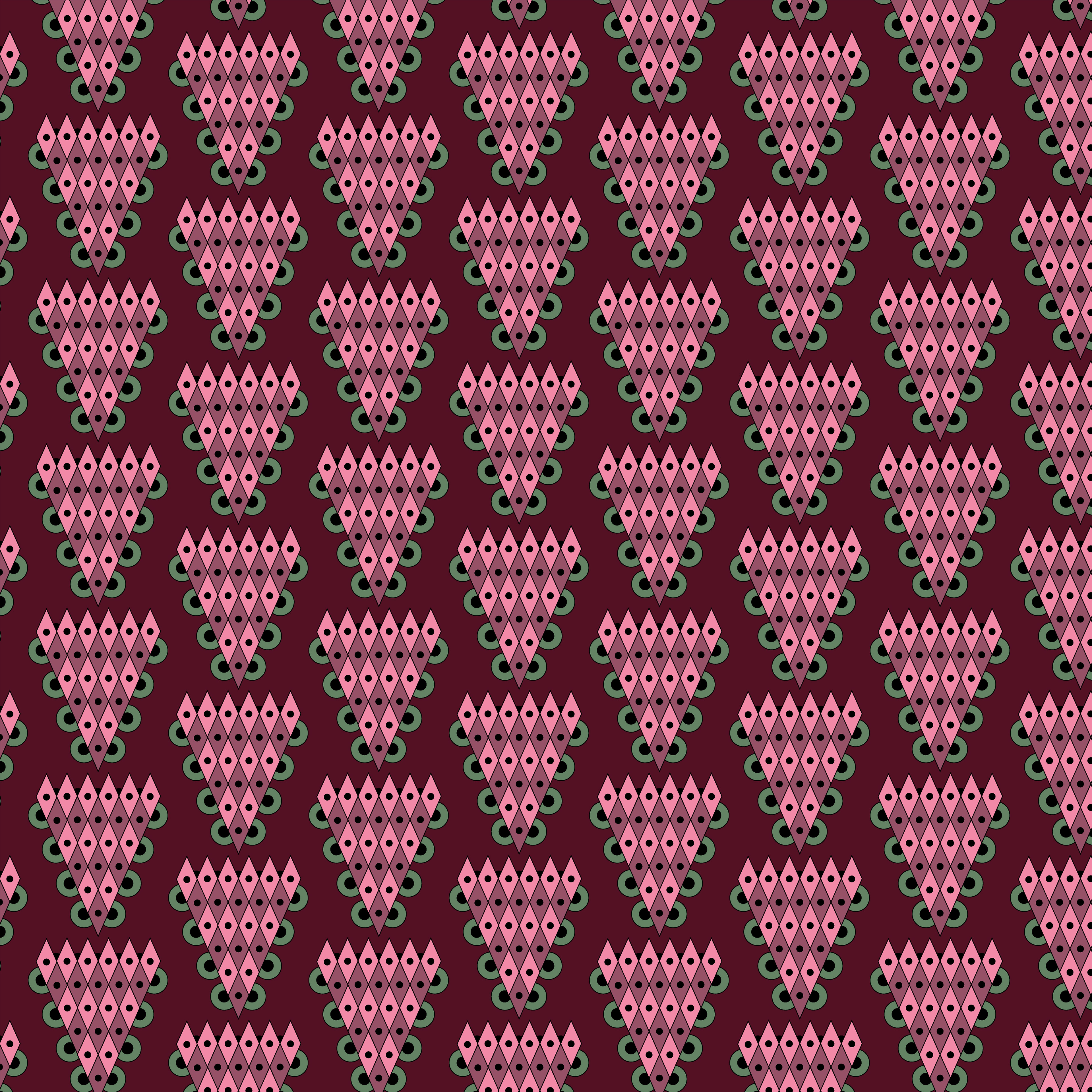 Strawberry Cone, Digital Art, Pattern 2, 2021