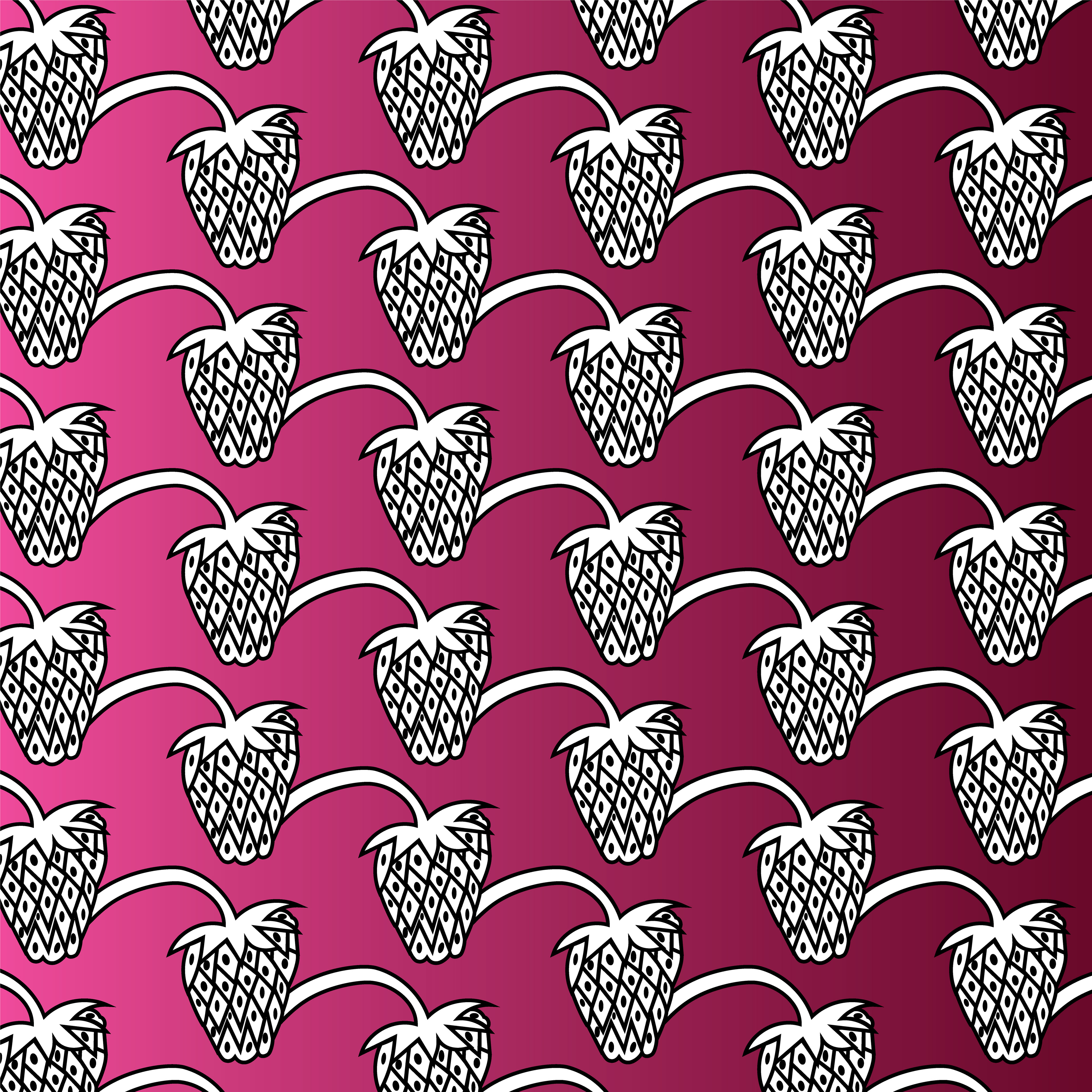 Strawberry, Digital Art, Pattern 1, 2021