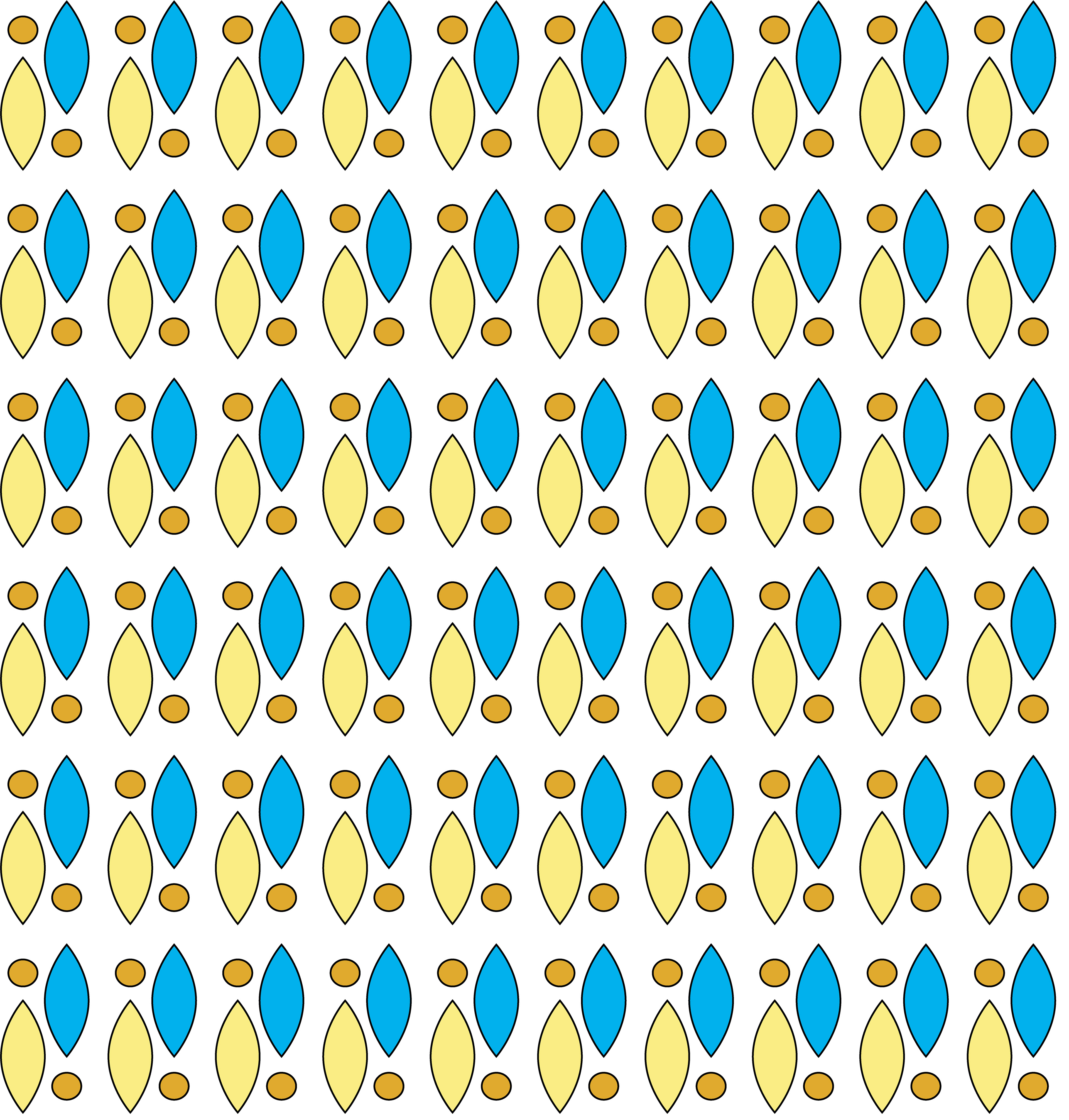 Blue and Yellow Candle Flame Pattern 1, Digital Art, 2021