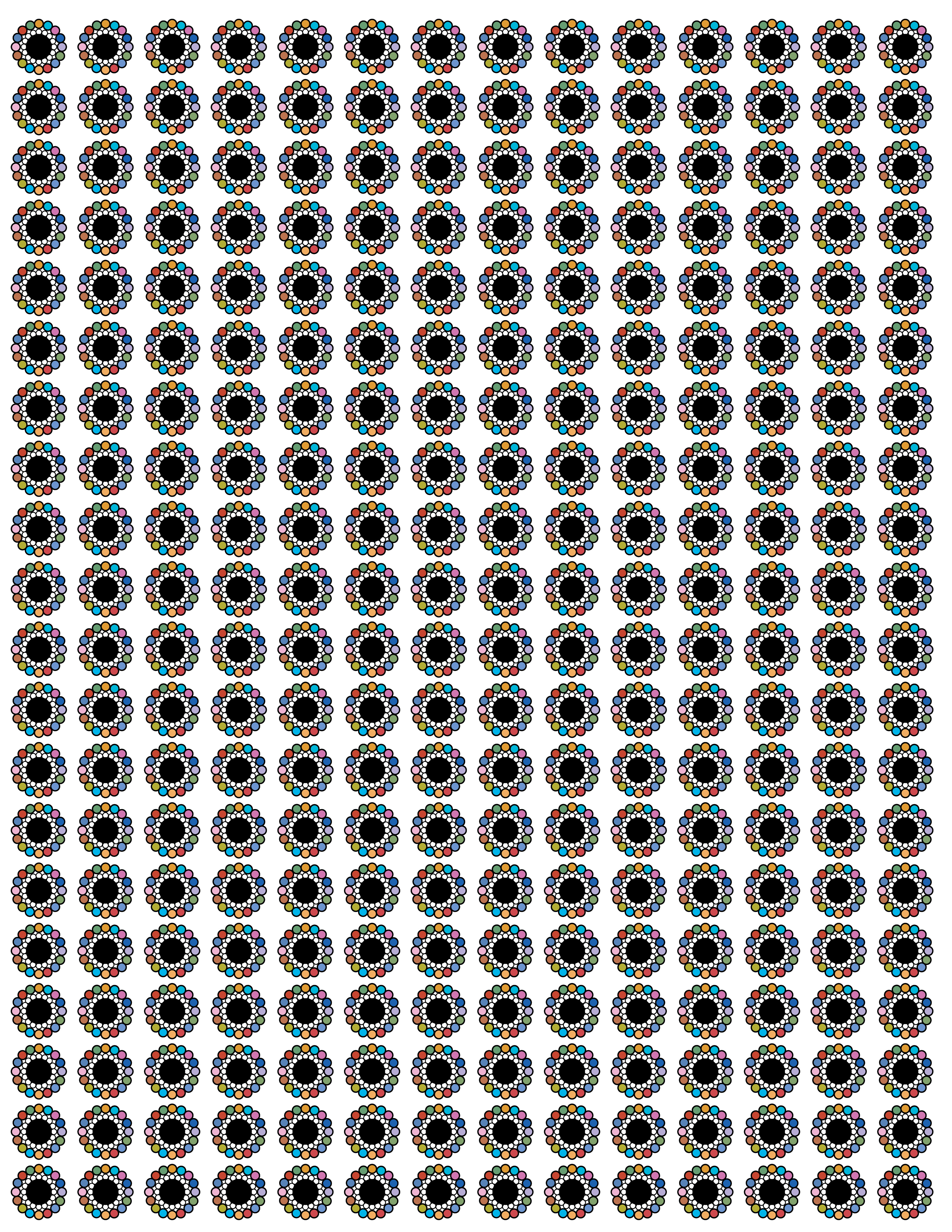 Rainbow Jewel Flower, Digital Art, Pattern 1, 2025
