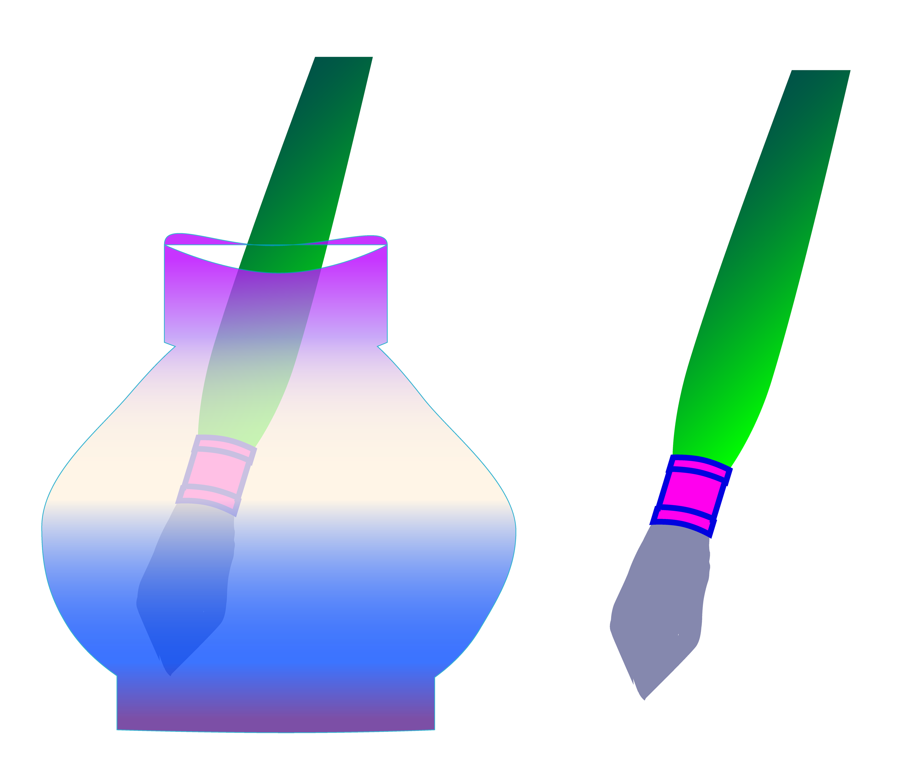 Paint Pot with Paintbrush, Digital Art, 2005