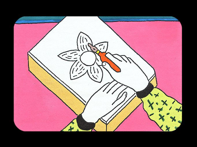 Linoleum Block Printing for Beginners, slide # 44, 1993