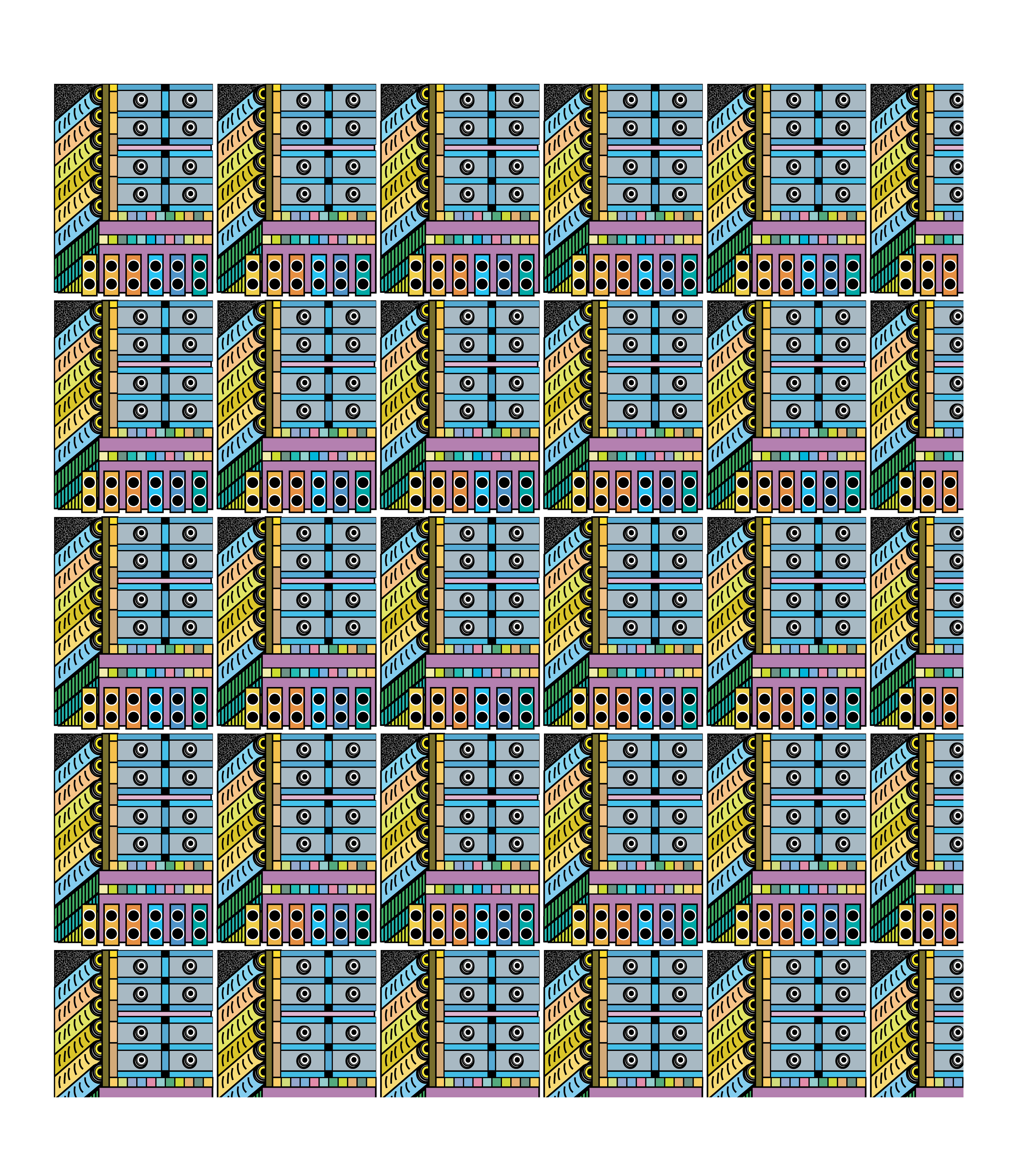 Pneumatic Tubes Pattern 2, Digital Art, 2023