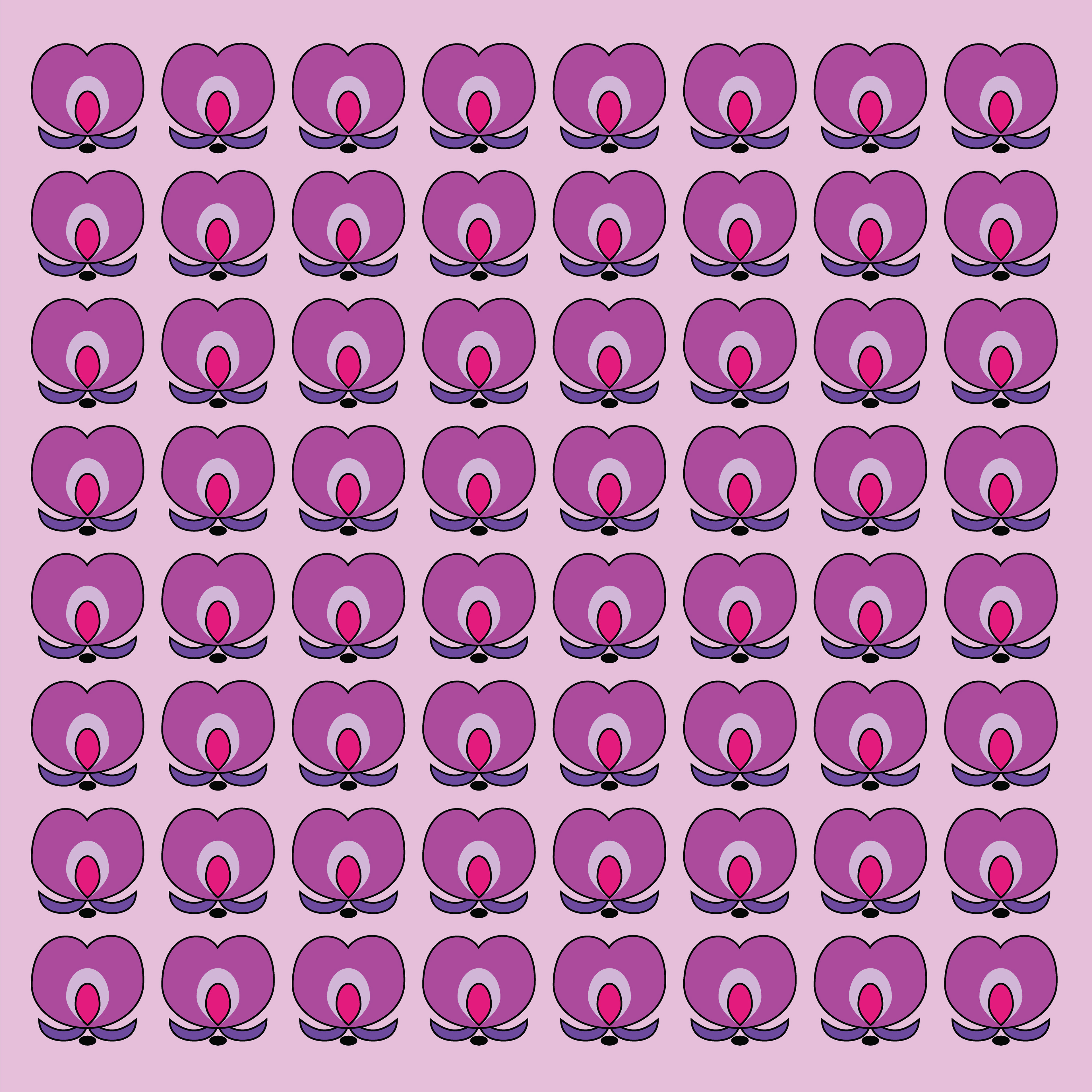 Cherry Bud, Digital Art, Pattern 3, 2026