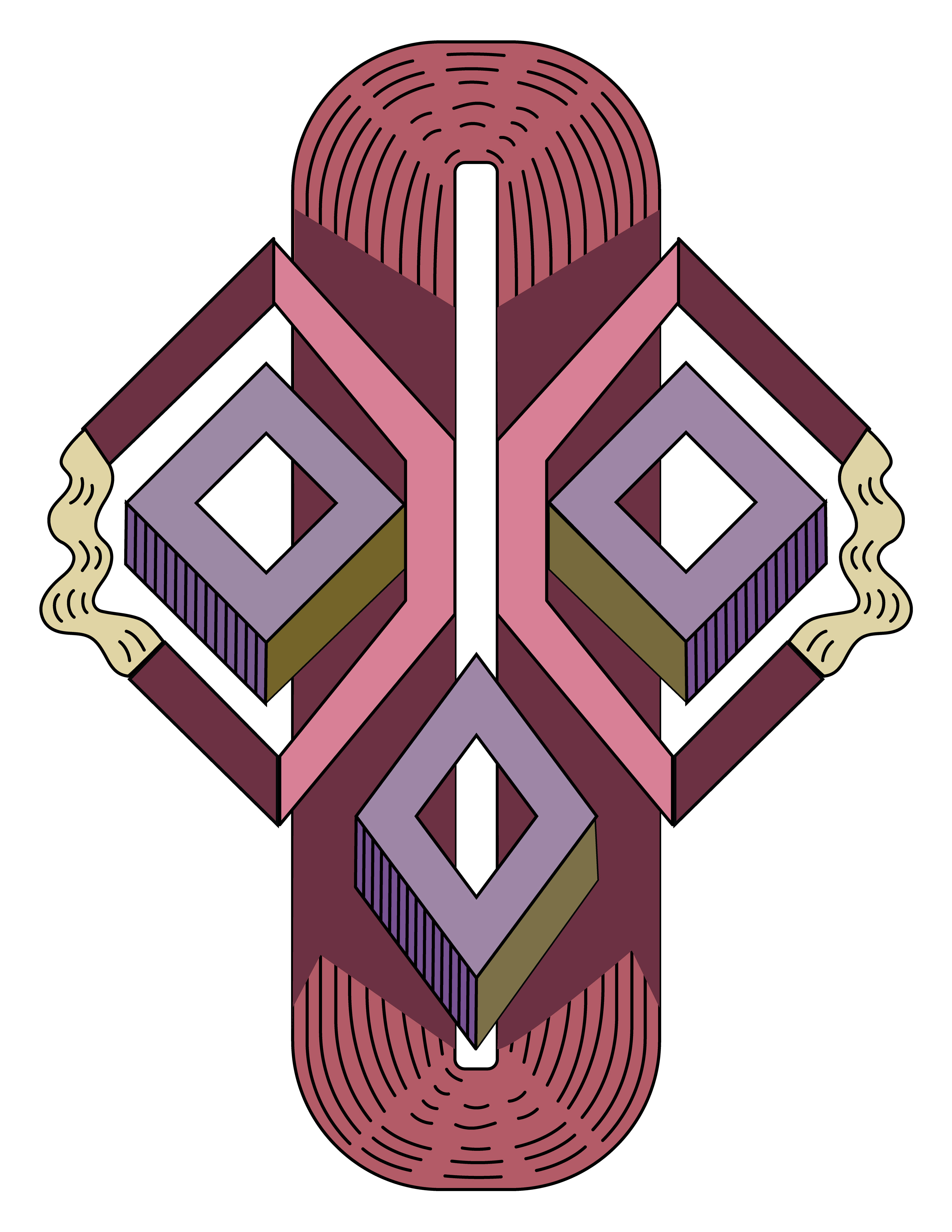 Race Track Triad, Vector Drawing 1, 2025