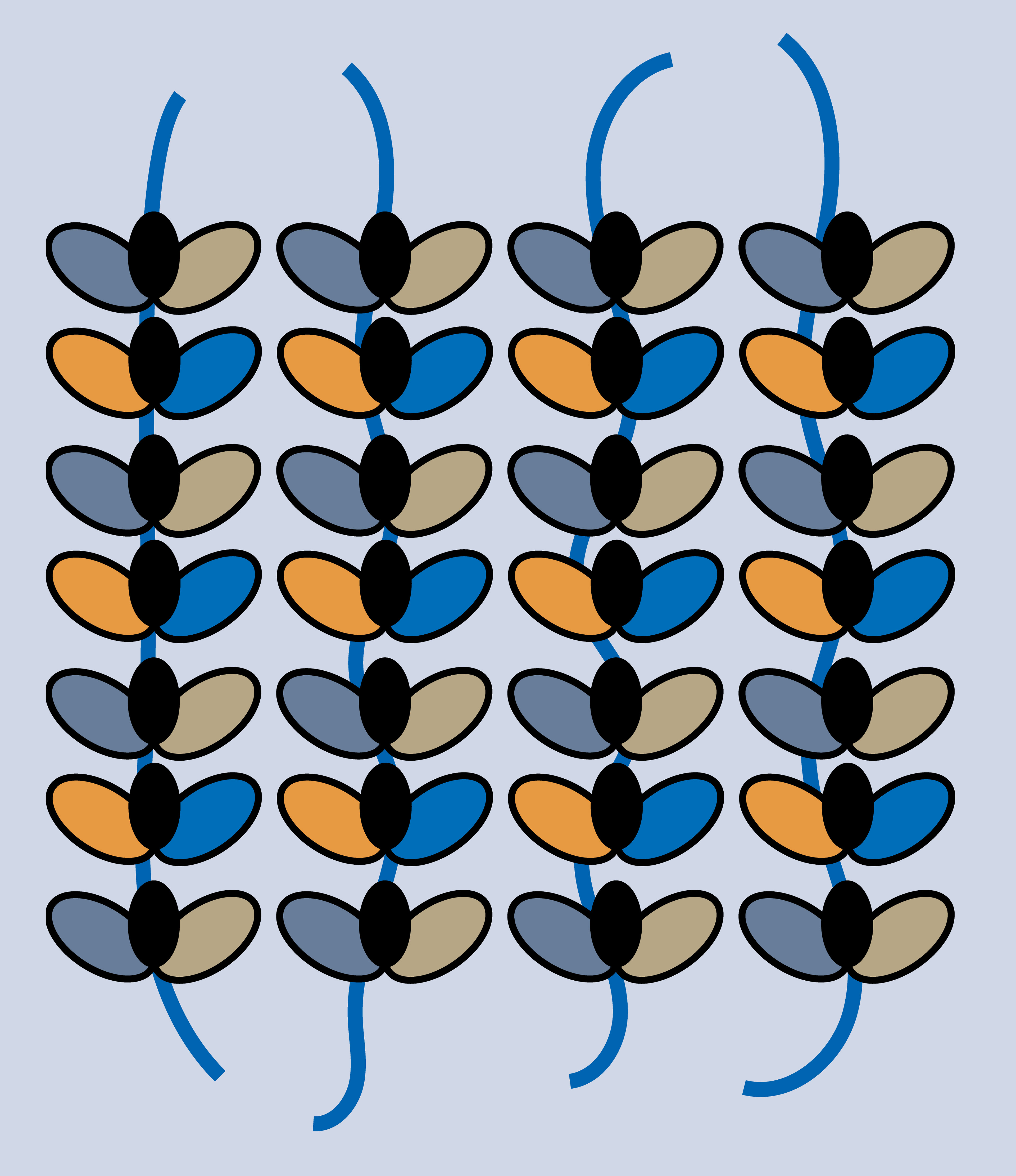Flower Bees, Digital Art, Pattern 2, 2023