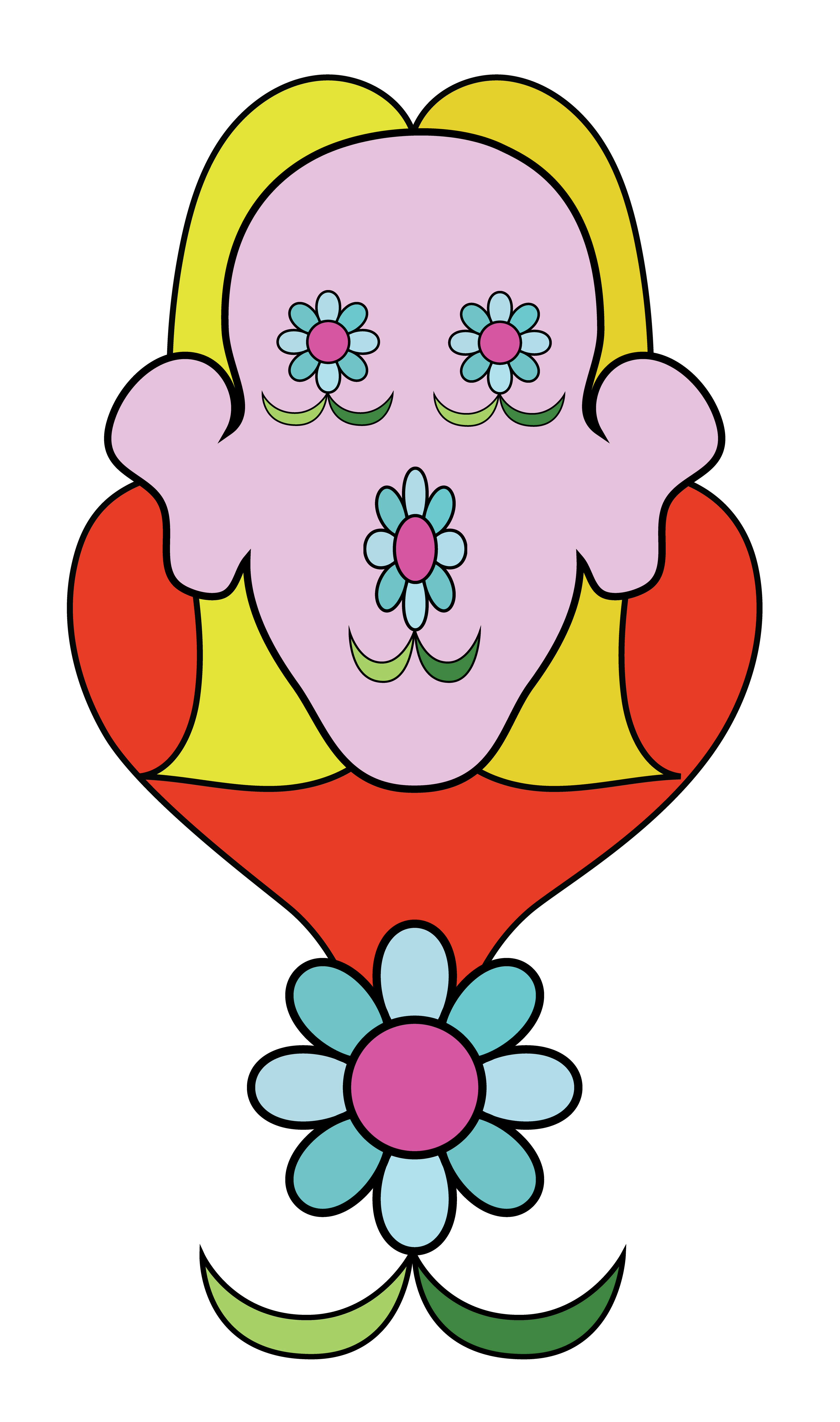 Flower Pendant, Digital Art, Vector Drawing 4, 2025