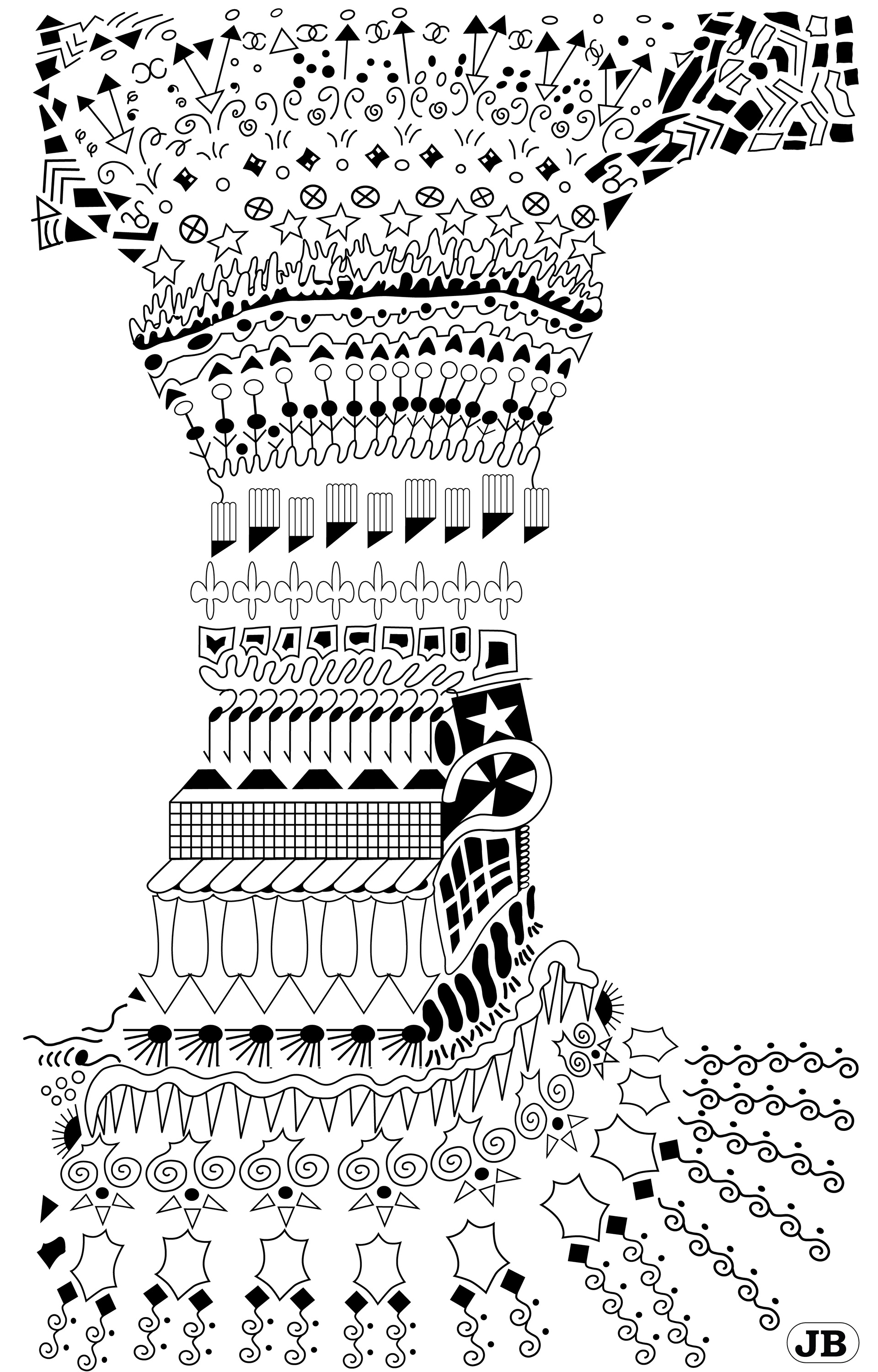 Dance Hall Column, Digital Art, 2021