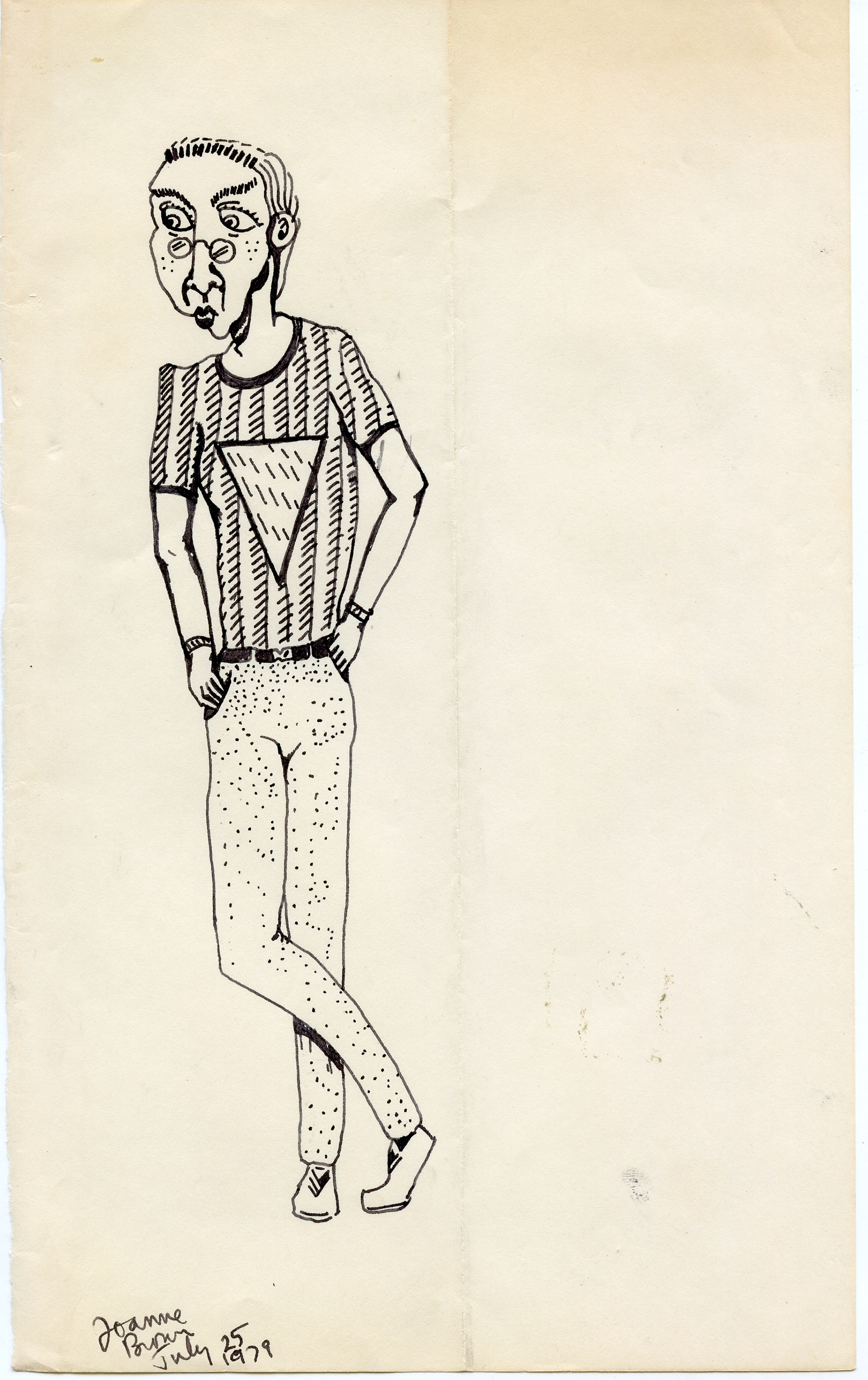 Androgyny, Self Portrait - Pen and Ink, 1979