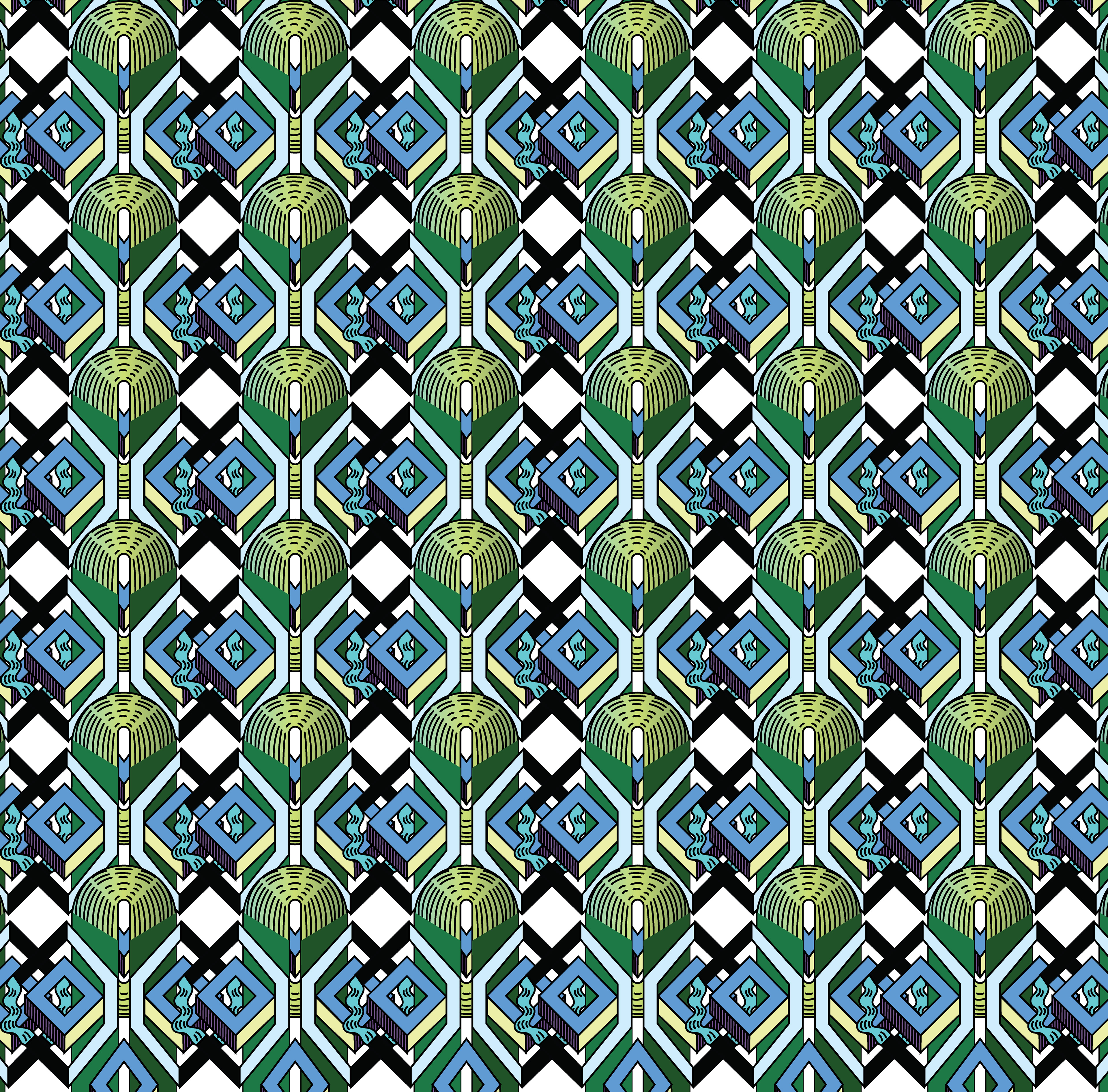 Race Track Triad, Digital Art, Pattern 4, 2025