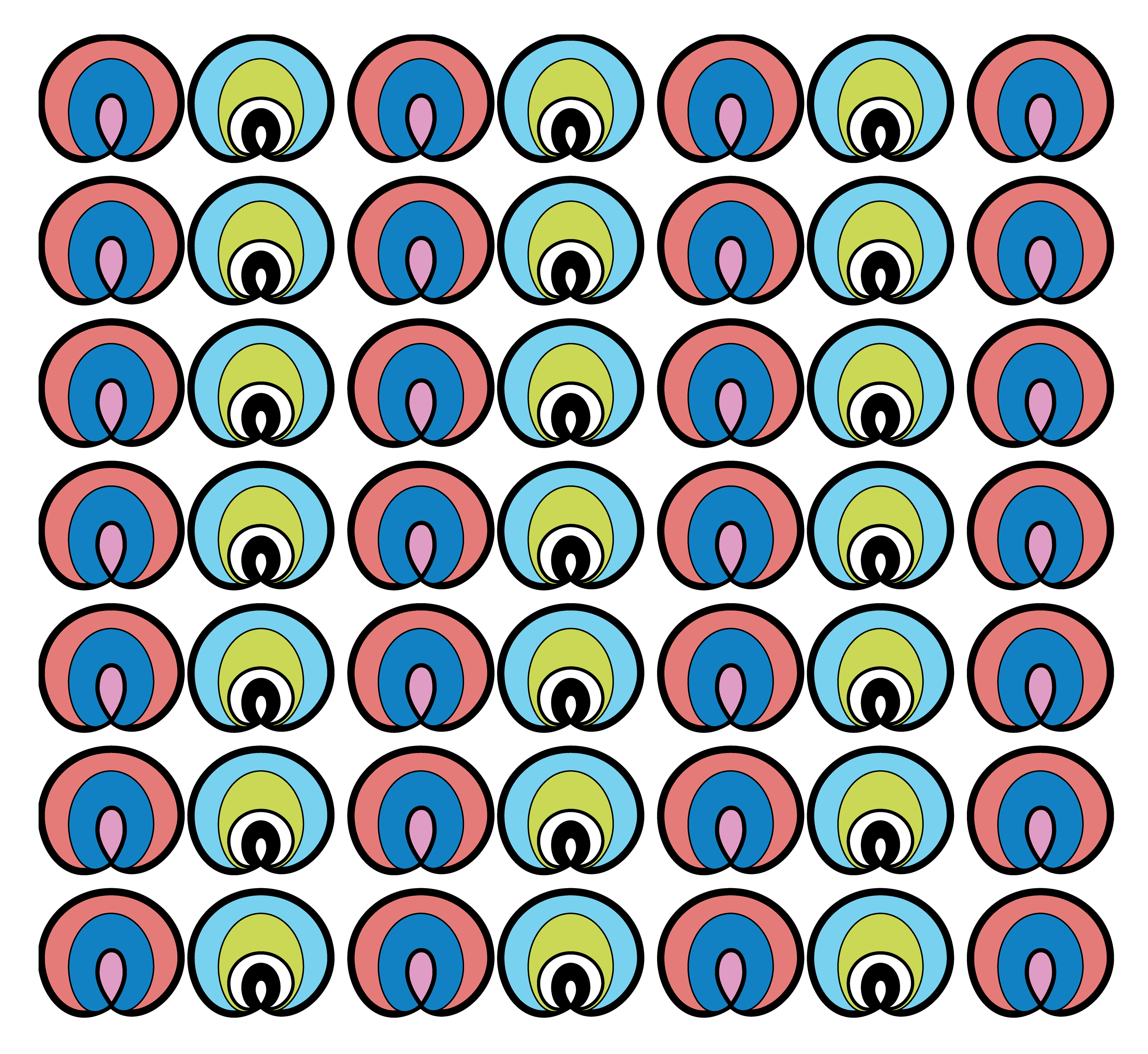 Eye Winks, Digital Art, Pattern 3, 2025
