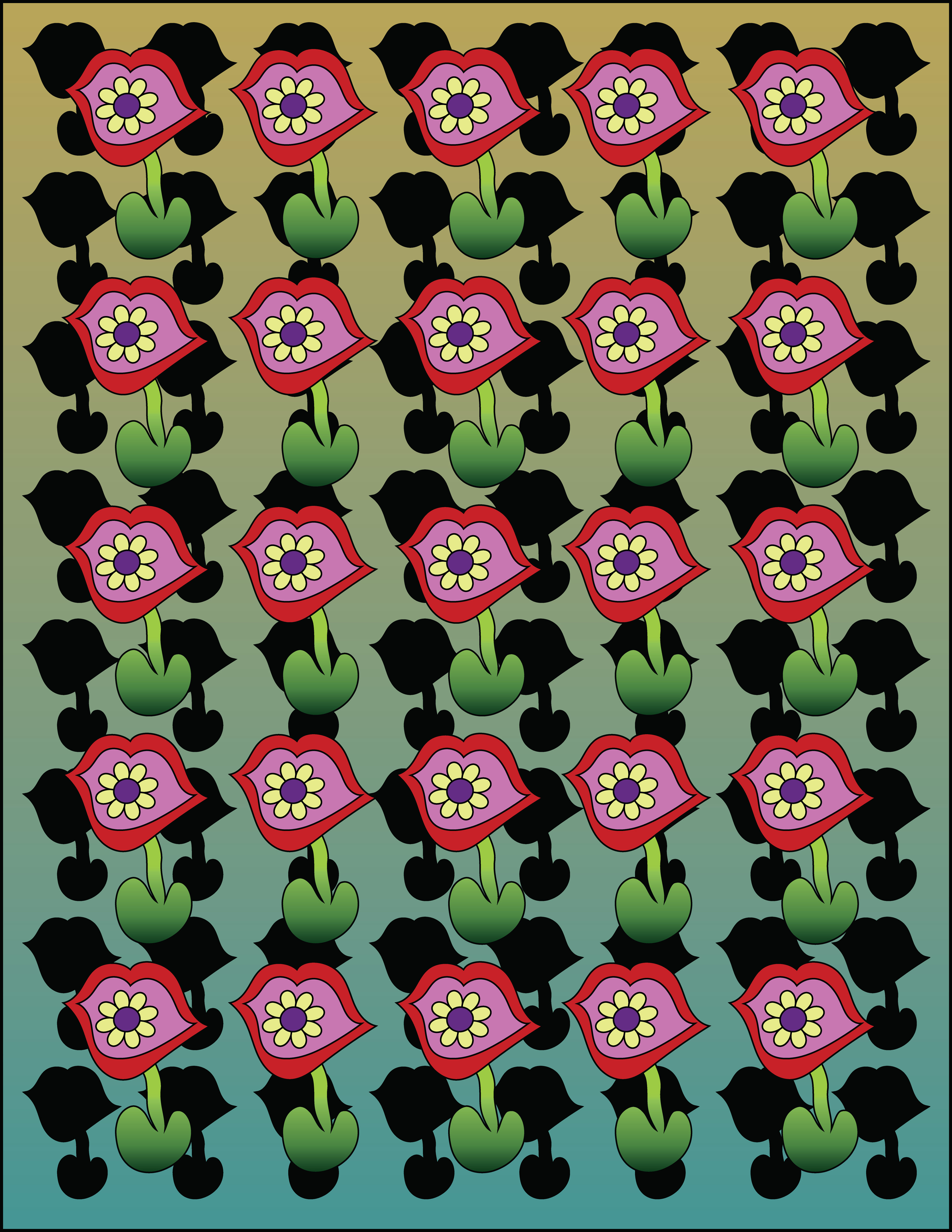 Flower Mouth, Digital Art, Pattern 2, 2026