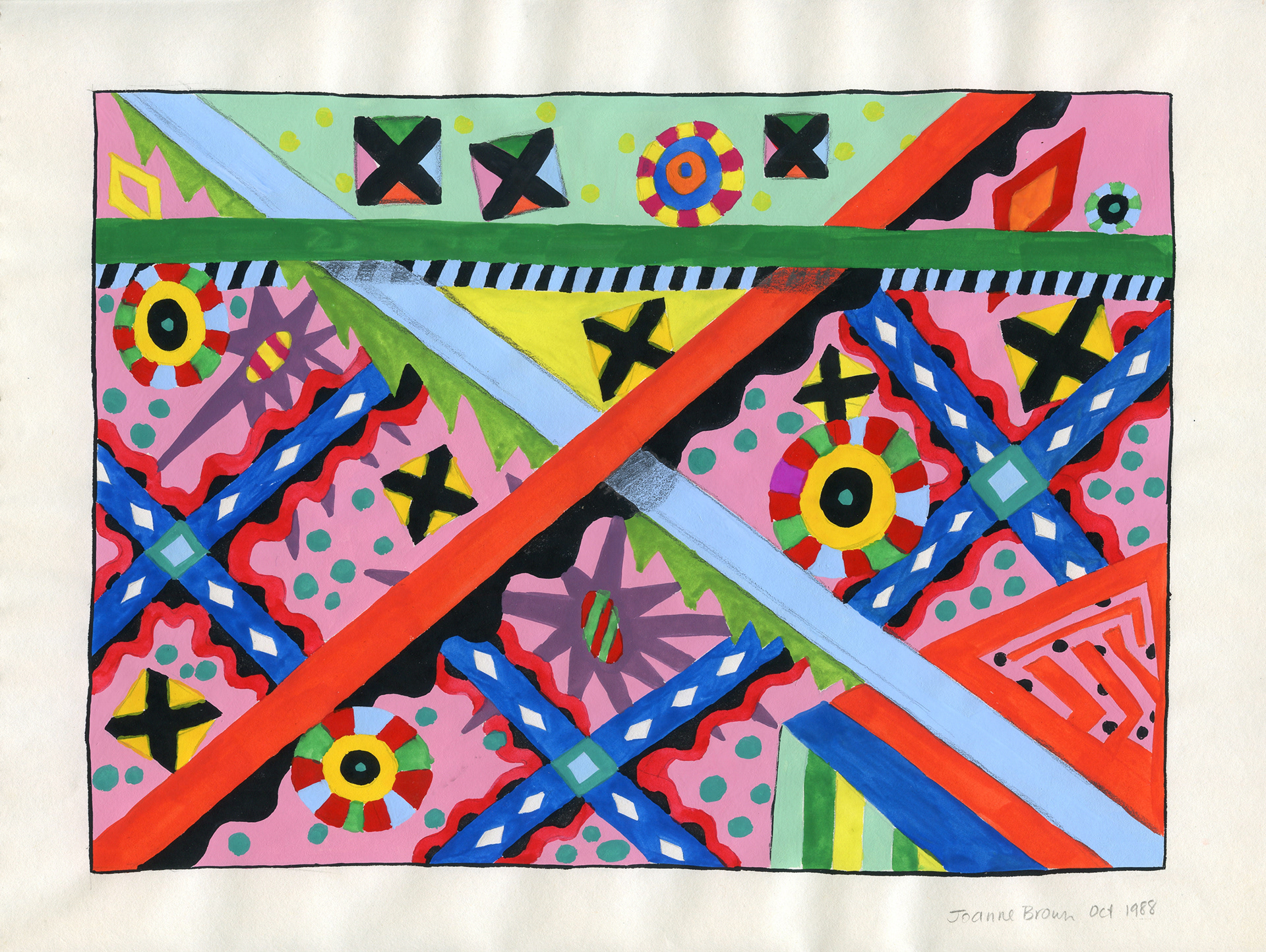 X Wheels, Watercolor on Paper, 1988