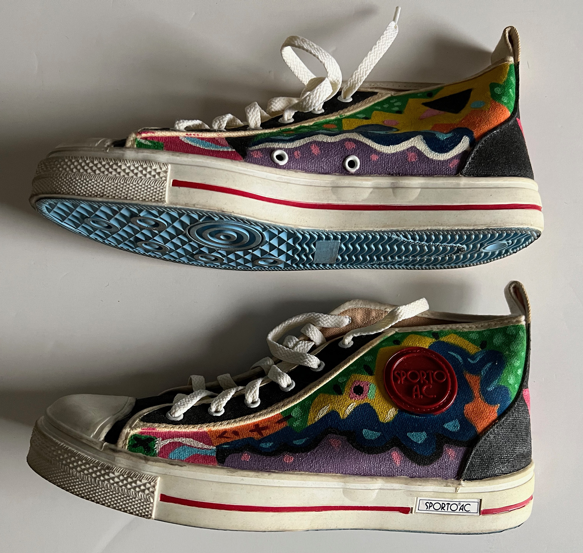 Bobos, Acrylic on Canvas Sneakers, 1987
