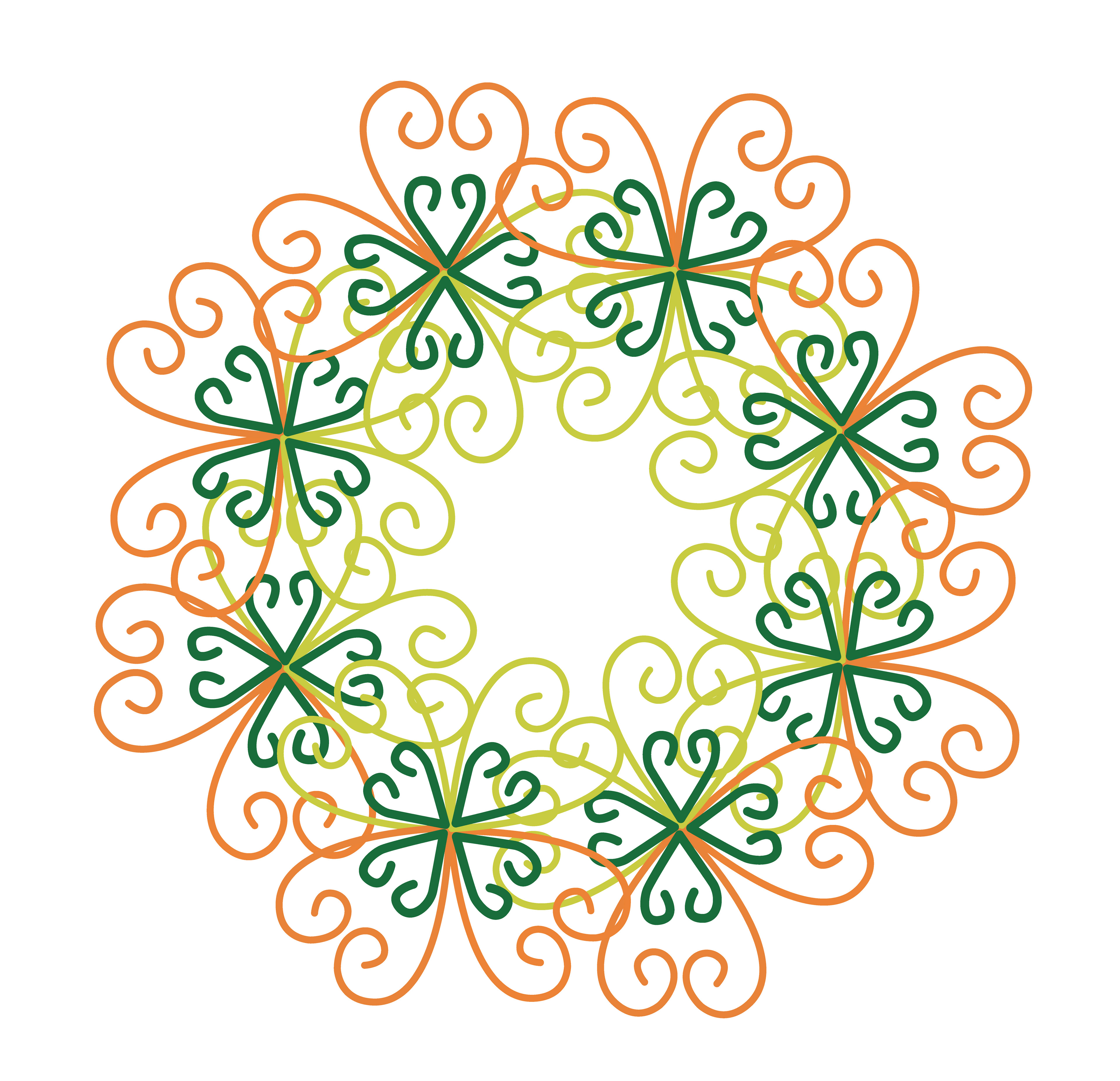 Flower Tiles Radial, Digital Art, 2025