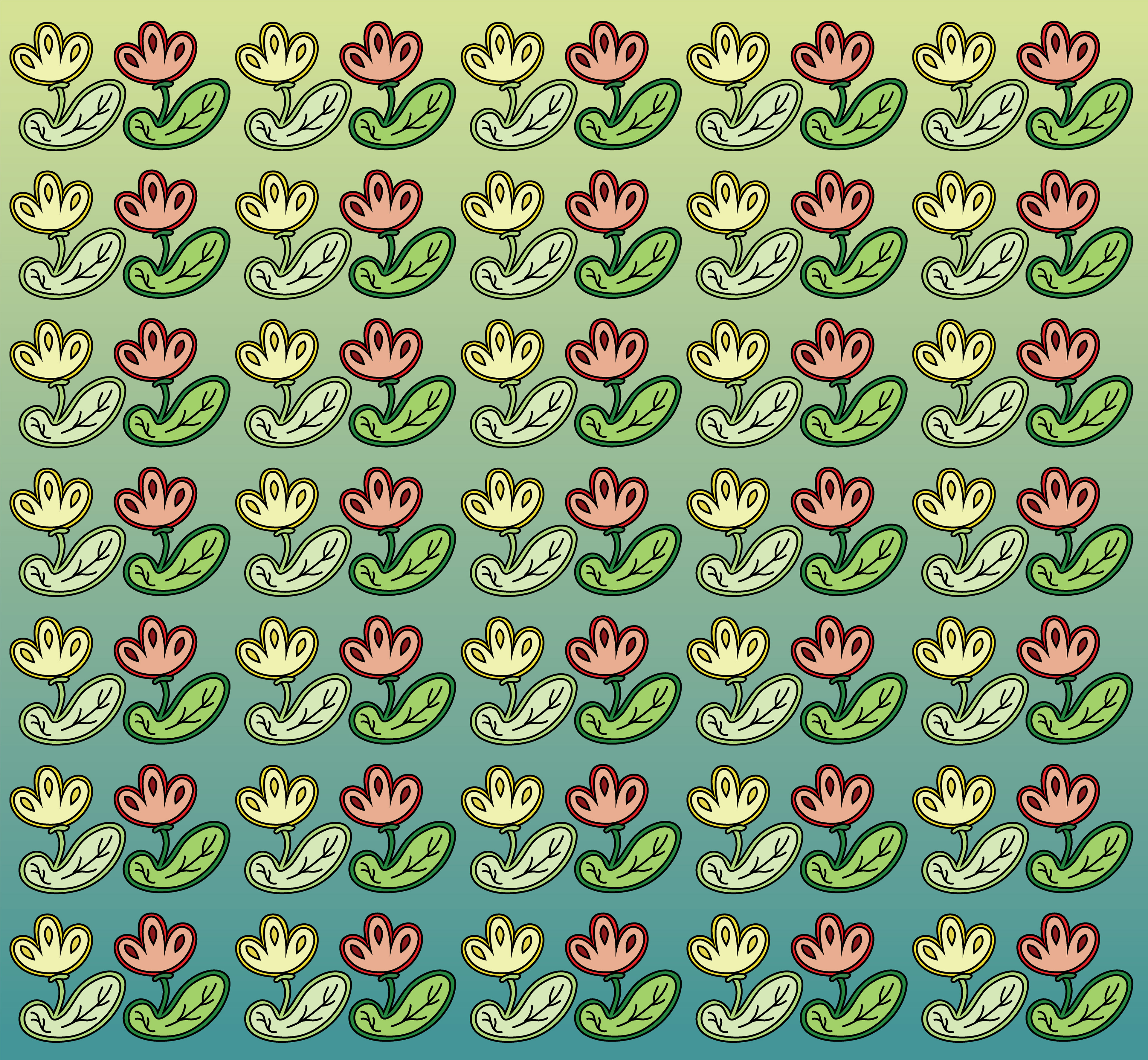 Flower Decals, Digital Art, Pattern 1, 2025