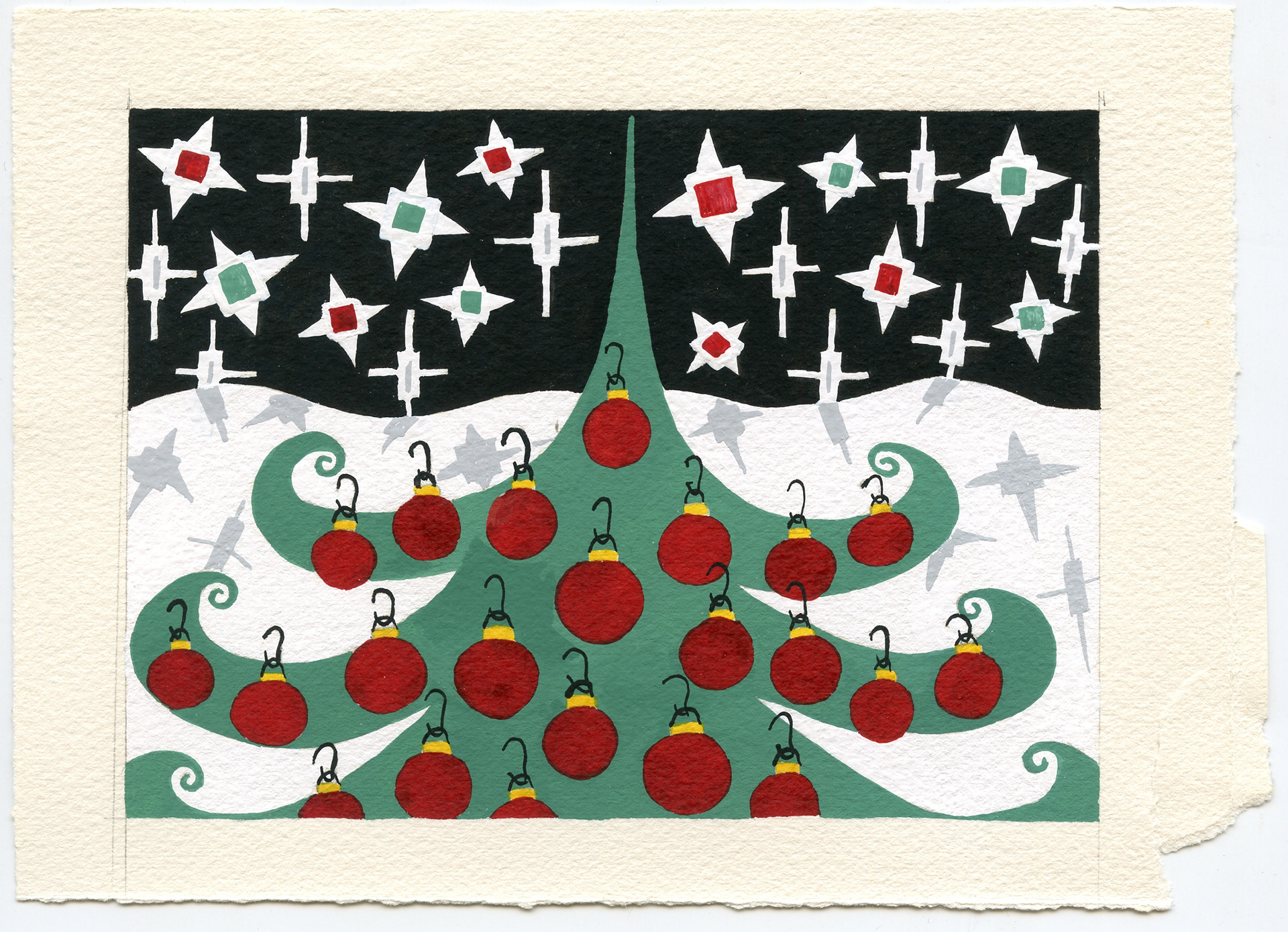 Christmas Night version 2 - Watercolor on Paper, 1993
