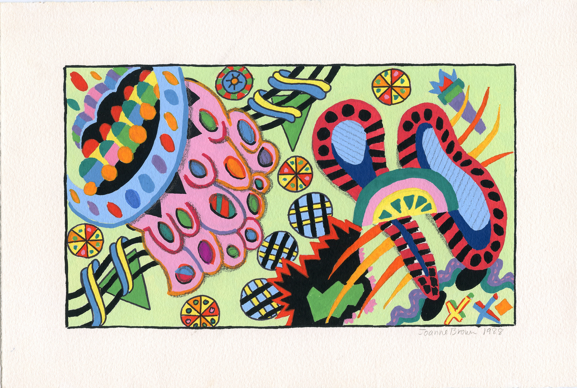 Candy World, Watercolor and Pencil on Paper, 8.5" x 5", 1988