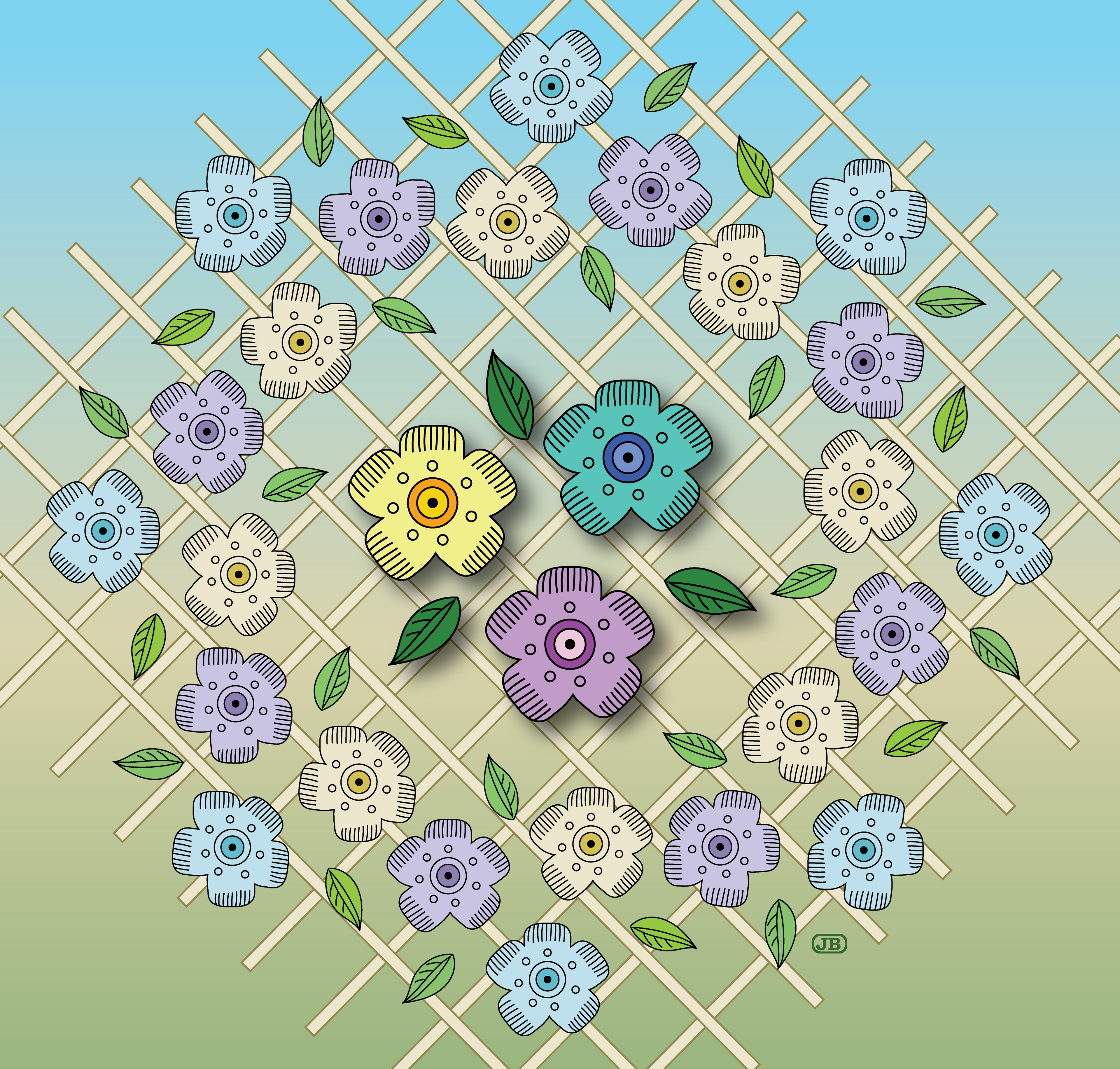 Trellis Pattern, Version 1, Digital Art, 2025