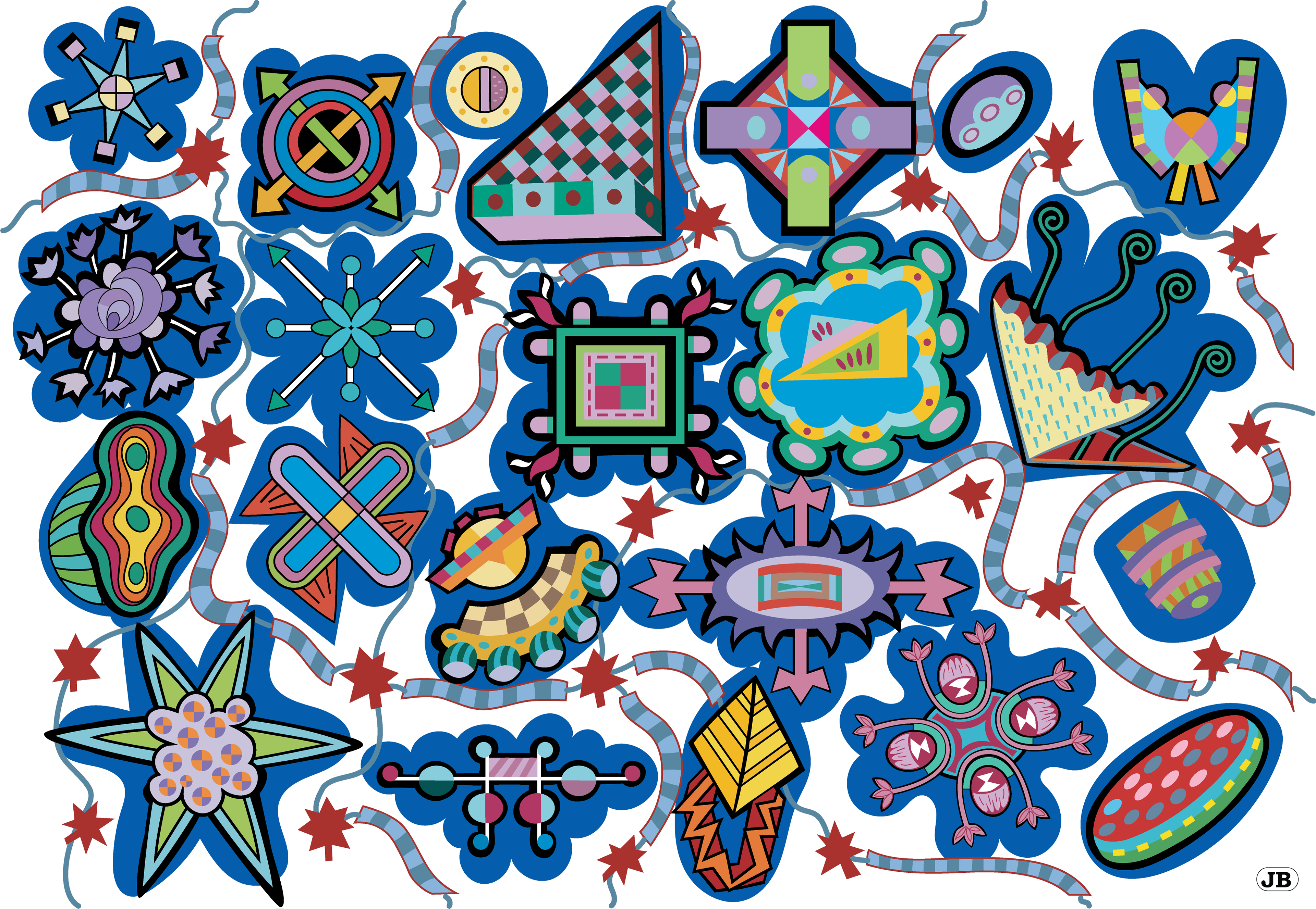 Blue Constellations - version for T-Shirt Print, 2023