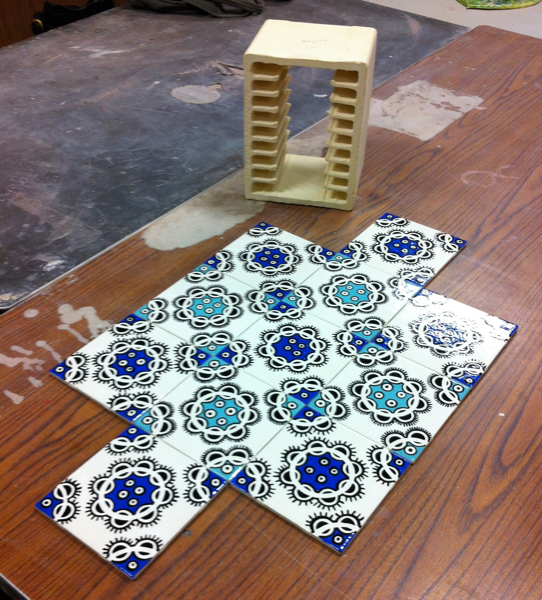 A set of finished tiles