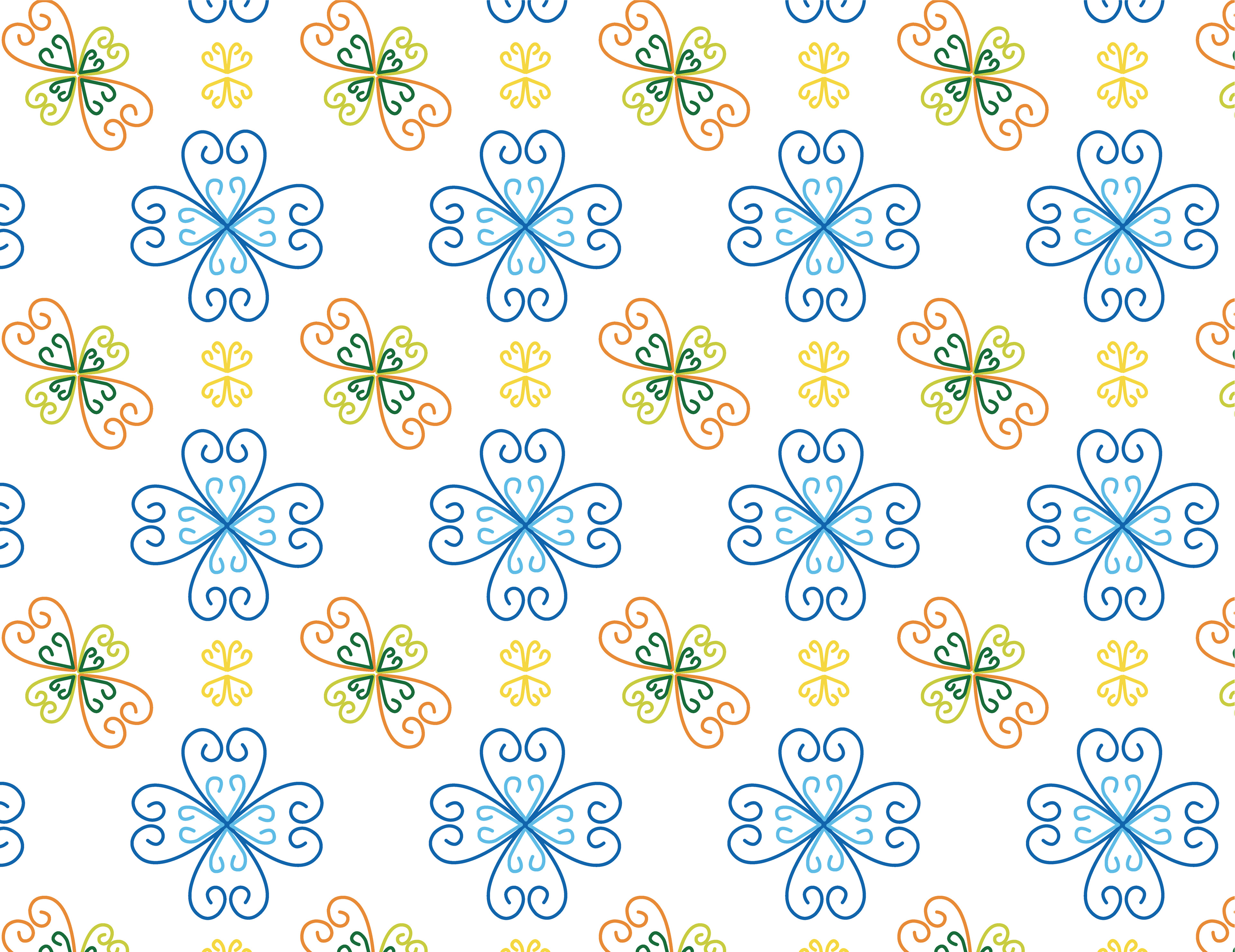 Flower Tiles Pattern 3, Digital Art, 2025