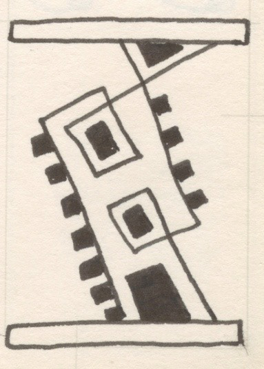 Tilted Townhouse, Pen and Ink on Paper, 2001