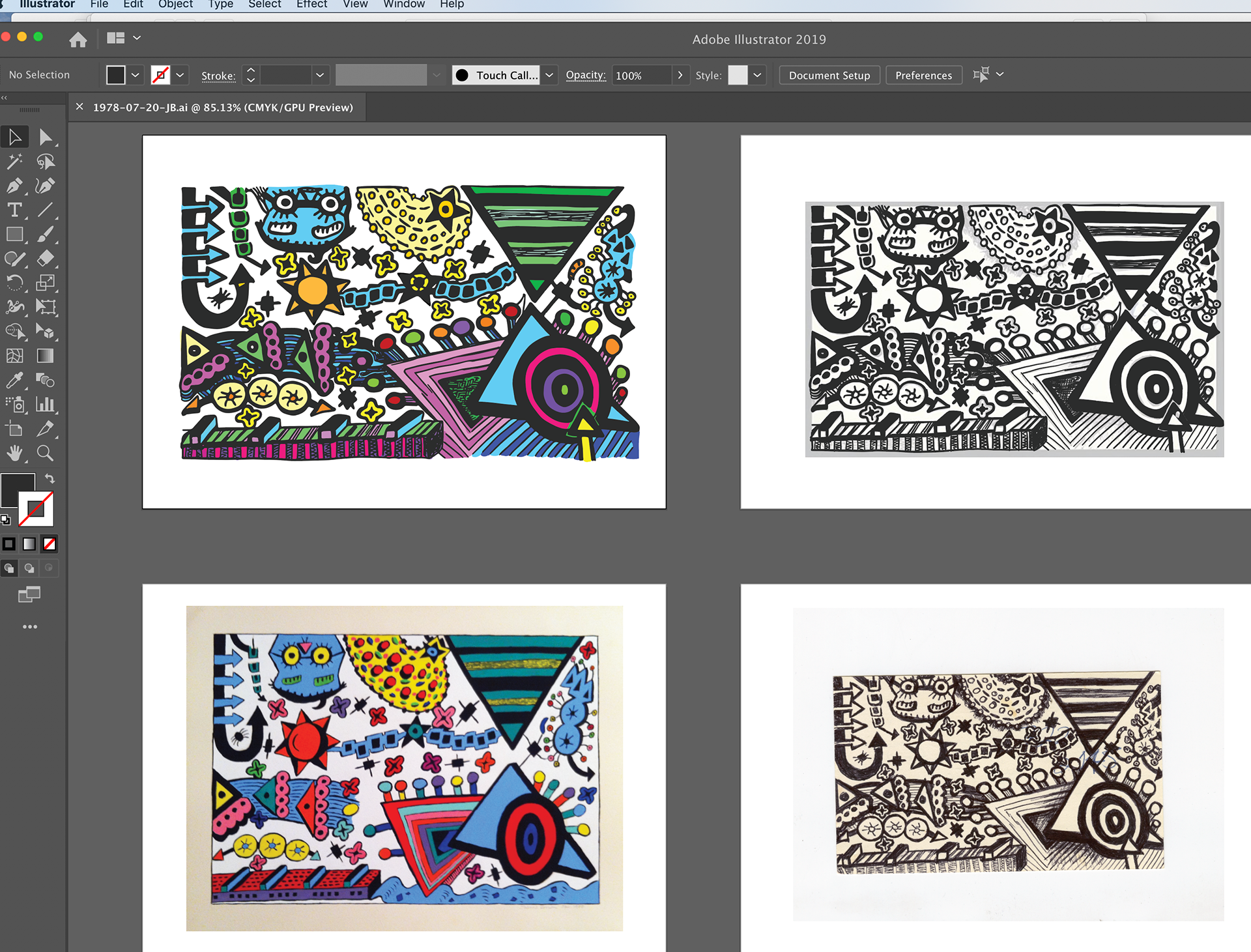 Dropping In, Adobe Illustrator Artboard, 2019