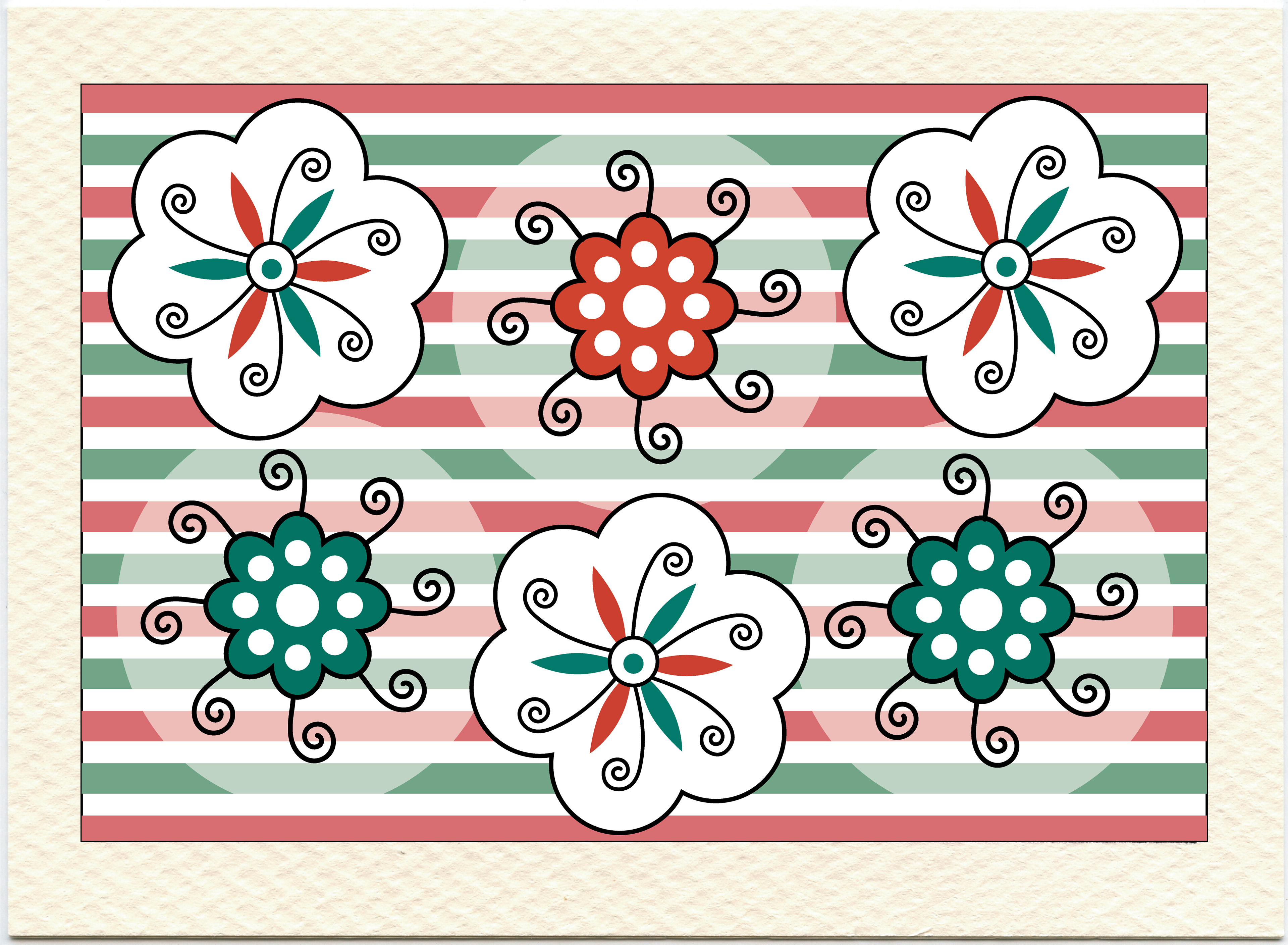 Christmas Snowball Flowers, Digital Art, 2021