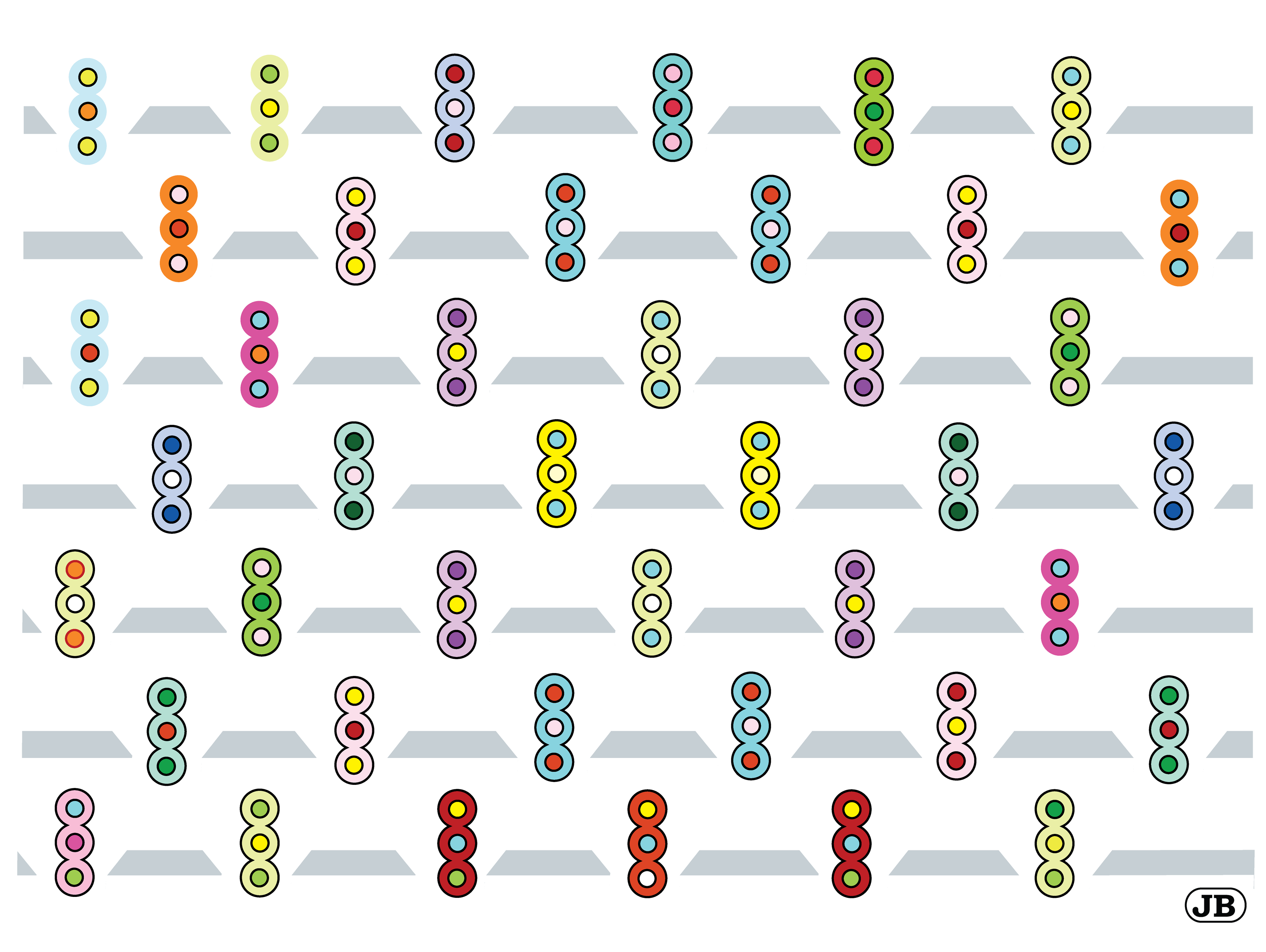 Traffic Light Pattern, version for T-Shirt Print, 2019