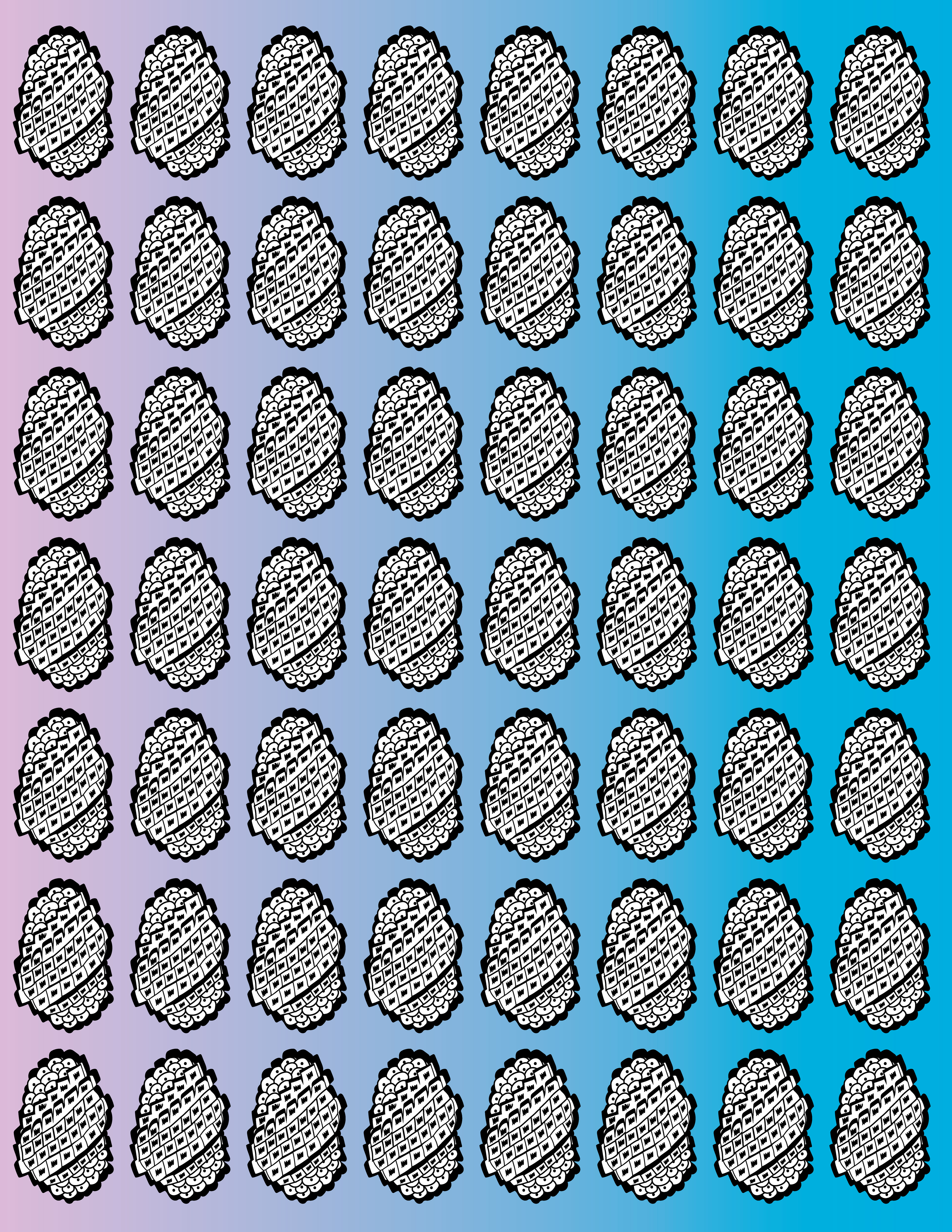Drupelets, Digital Art, Pattern 3, 2025