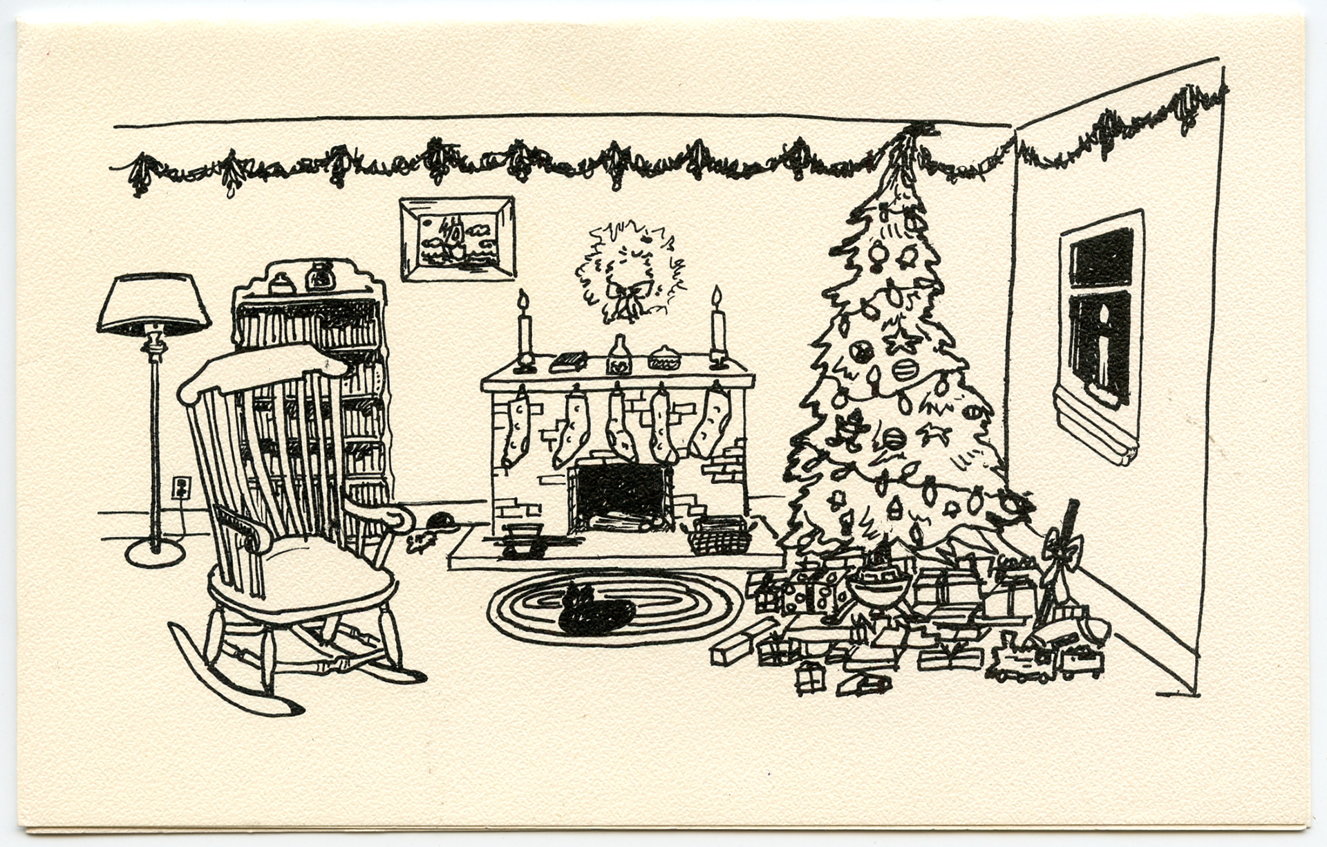 Sherbrooke Fireplace, Pen and Ink, 1974