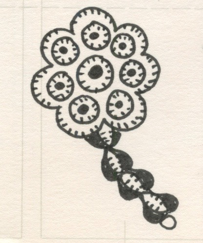 Interlocking Disk Daisies, Pen and Ink on Paper, Drawing 3, 2004