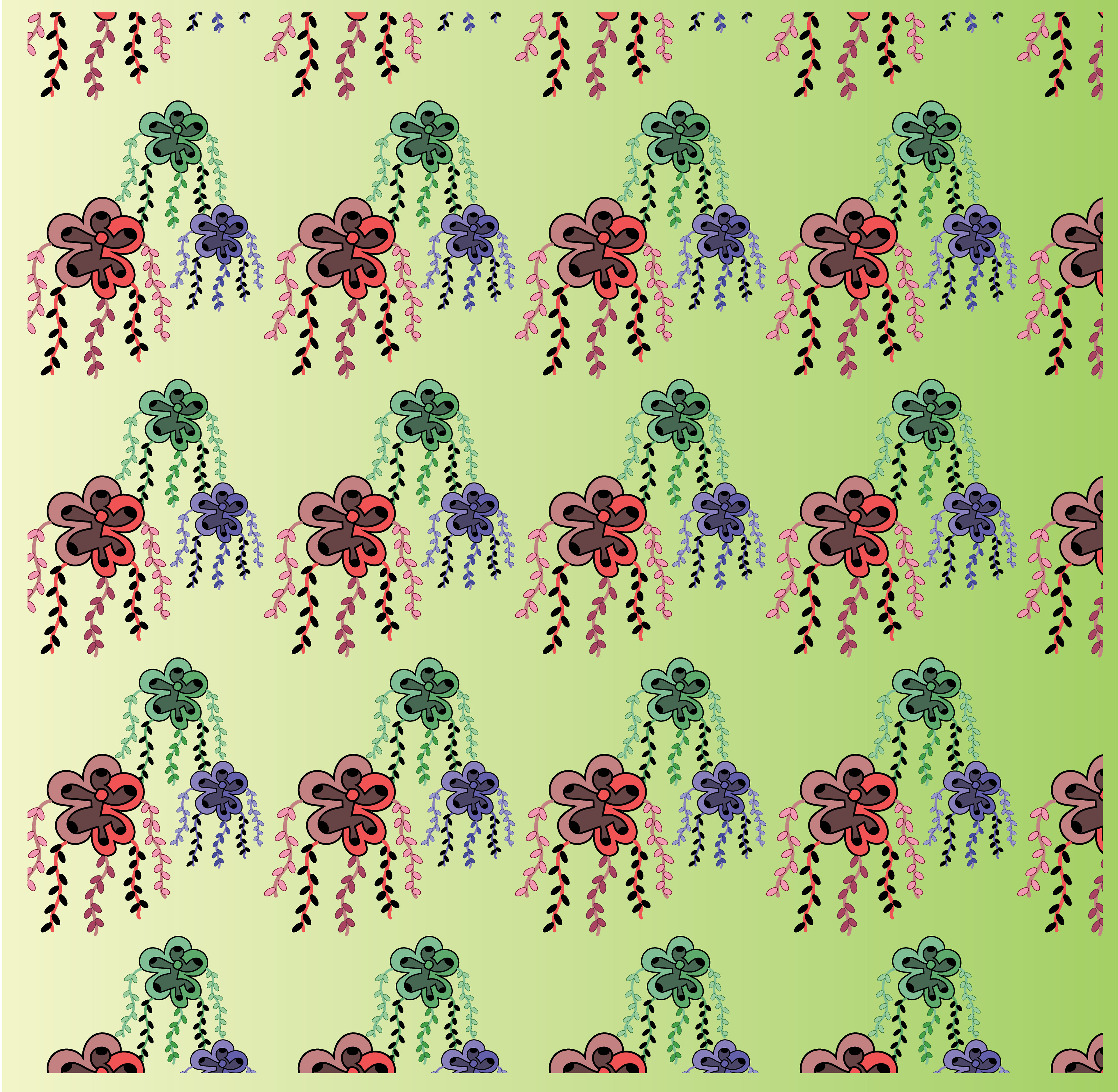 Flowering Vine, Digital Art, pattern 3, 2025