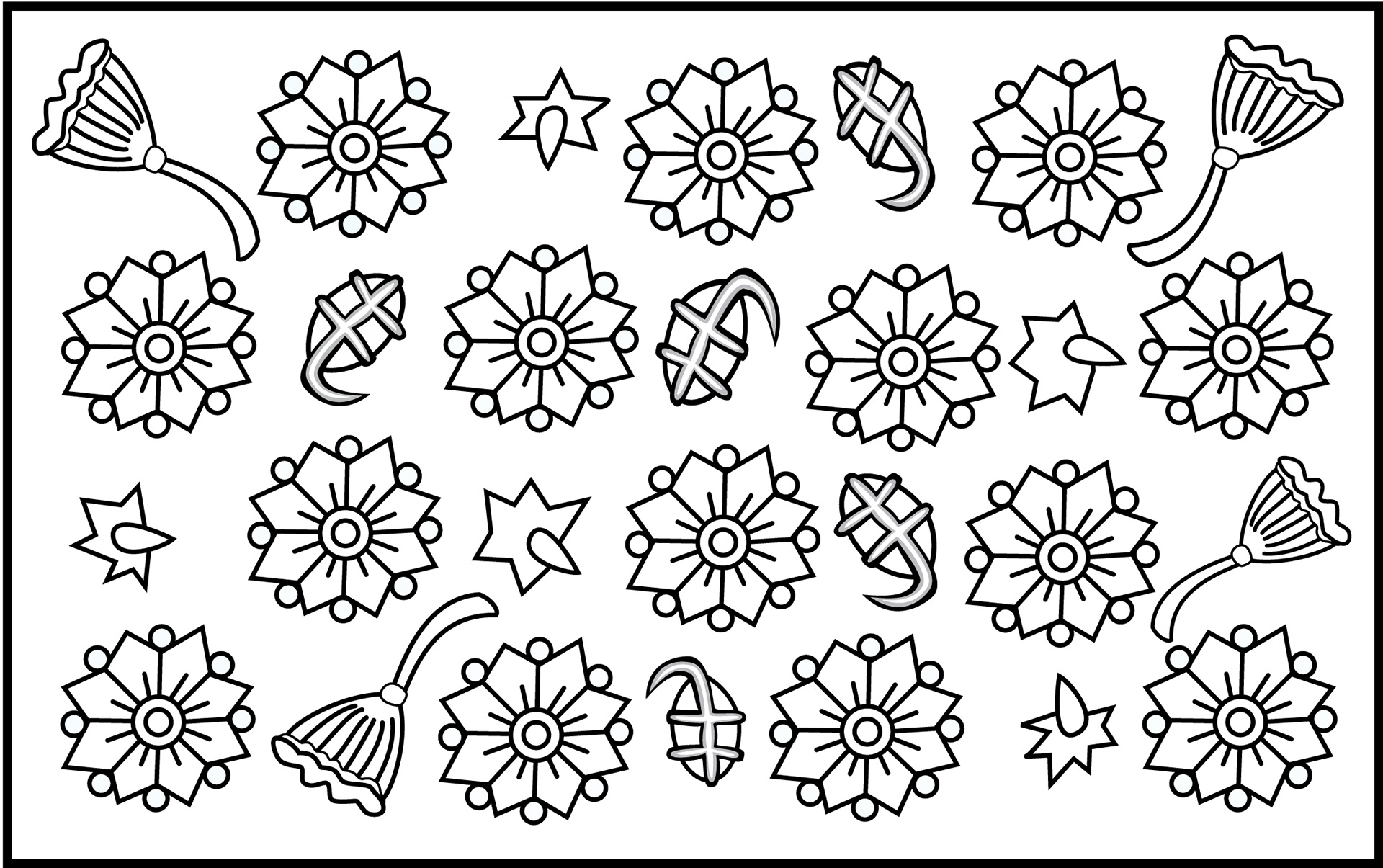 White Flowers, Coloring Card, 2009