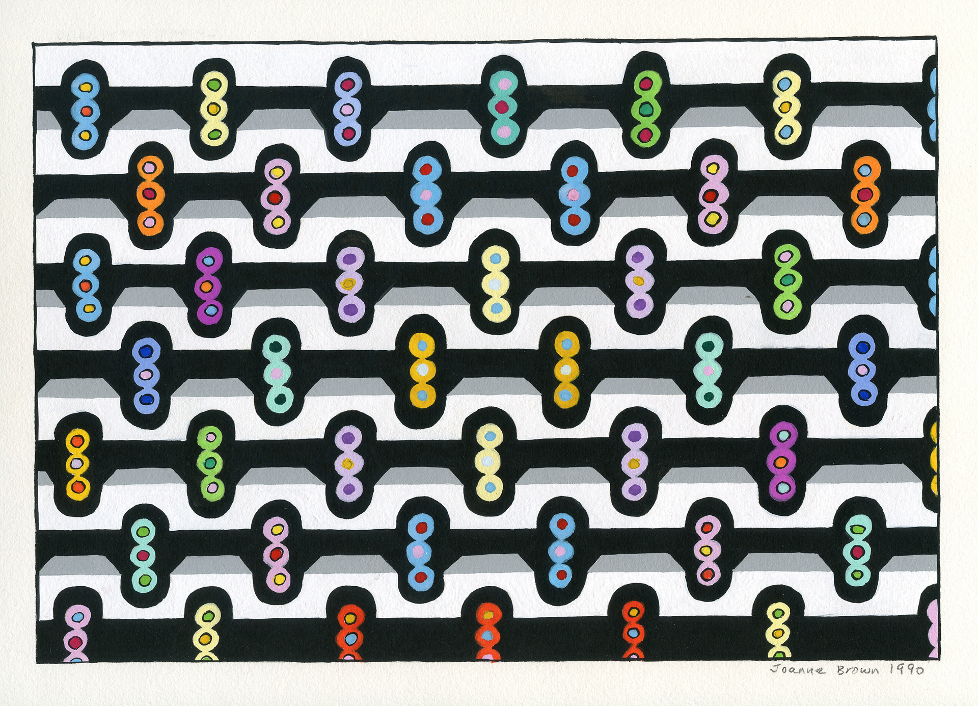 Traffic Light Pattern, Watercolor Painting, 1990