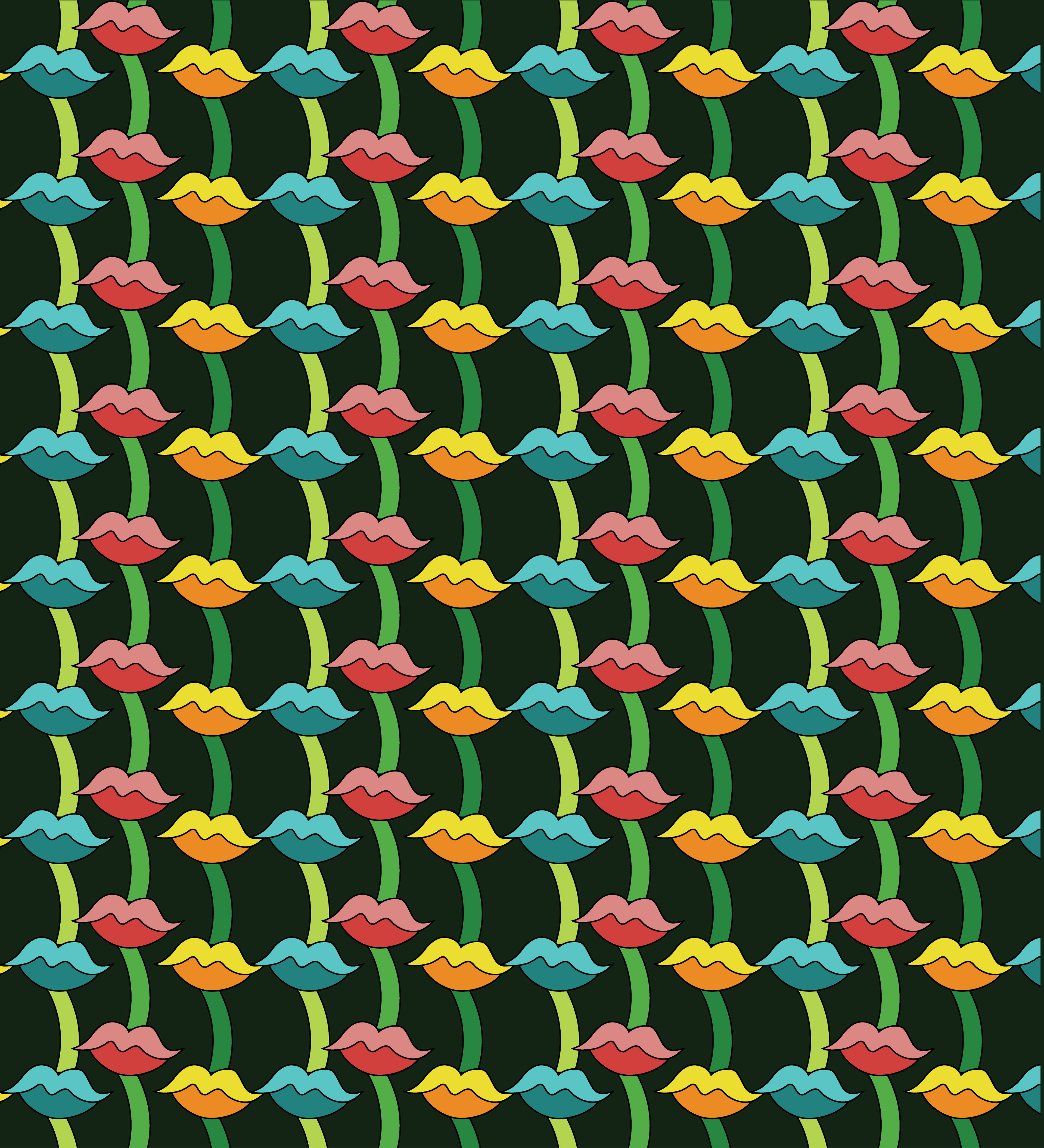 Lip Vines, Digital Art, Pattern 2, 2026