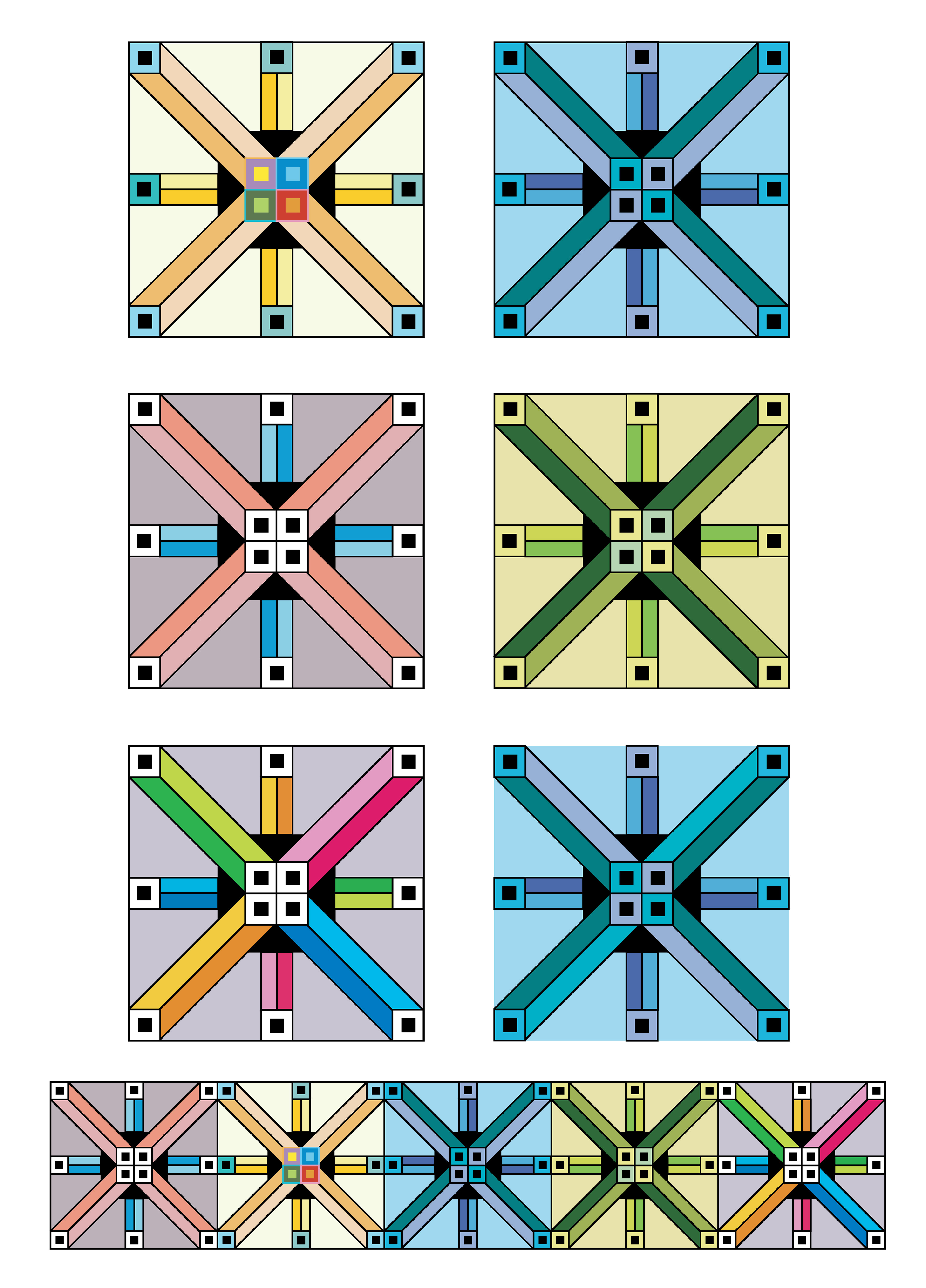 Angle Beams, Digital Art, pattern blocks, 2025