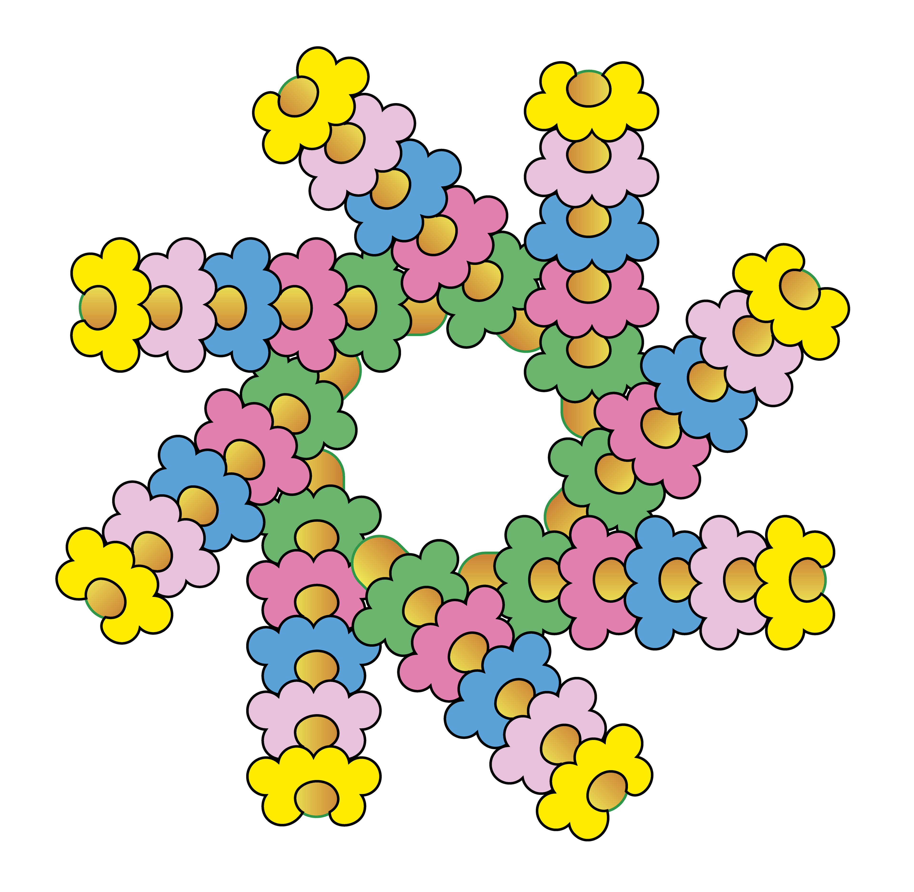 Ice Cream Cone Flowers, Digital Art, Radial 1, 2025