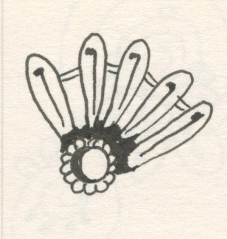 Rainbow Jewel Flower, Pen and Ink on Paper, Drawing 2, 2002