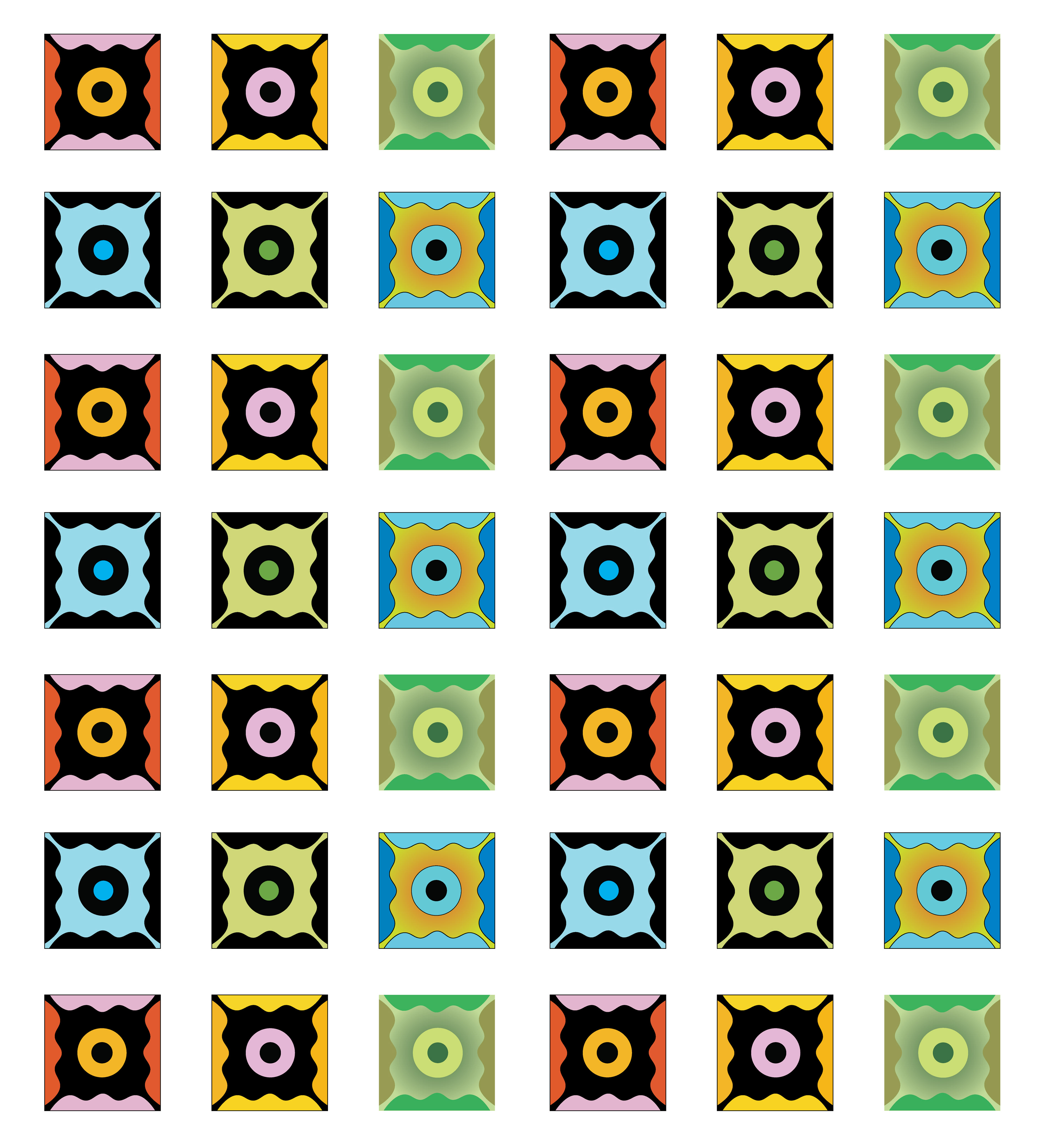 Night Flower Eyes, Digital Art, Pattern 9, 2025