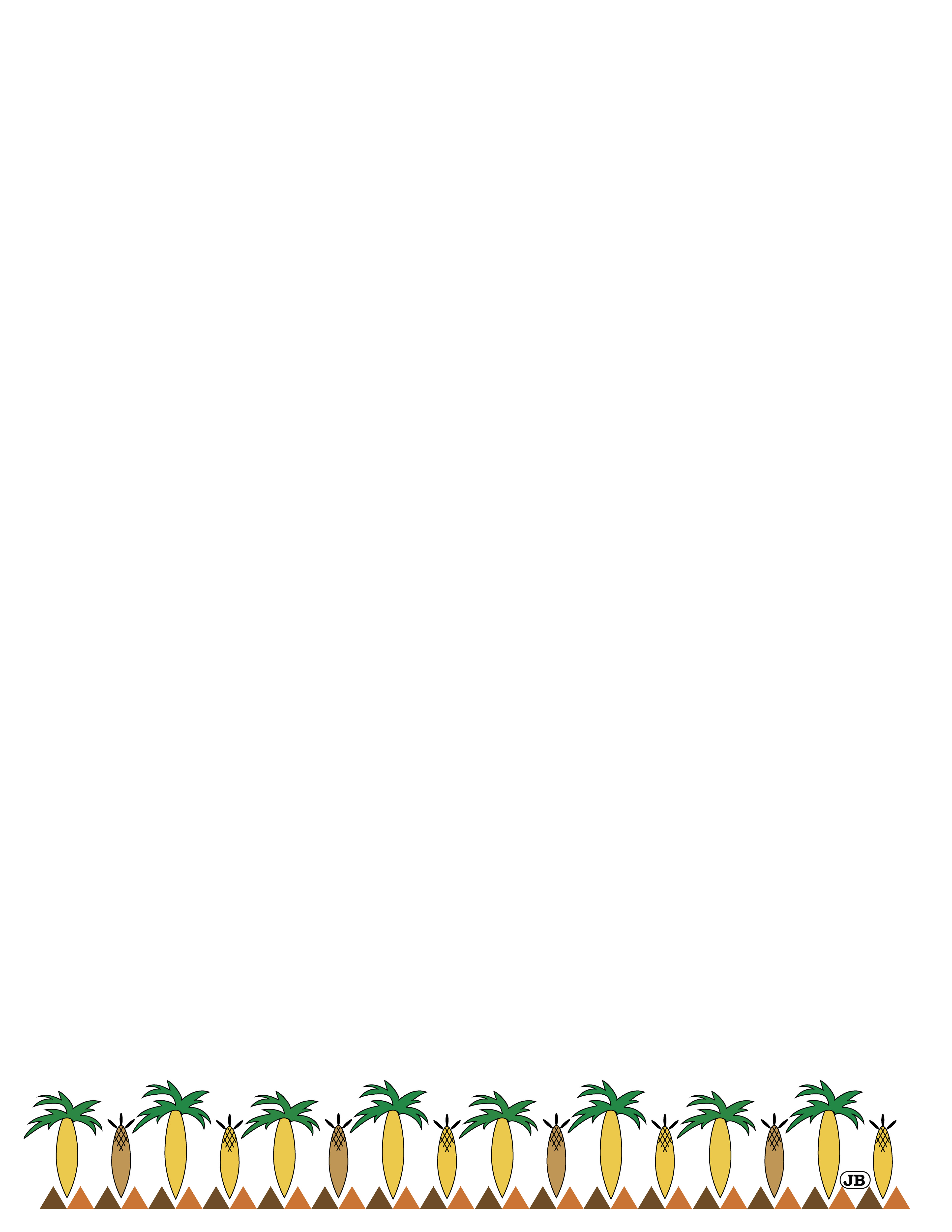 Tropical Trees, Digital Art, Writing Paper, color version, 2024