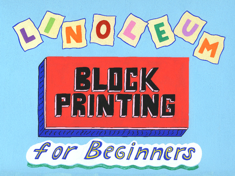 First slide for Linoleum Block Printing Slide Show, Watercolor on Paper, 1993