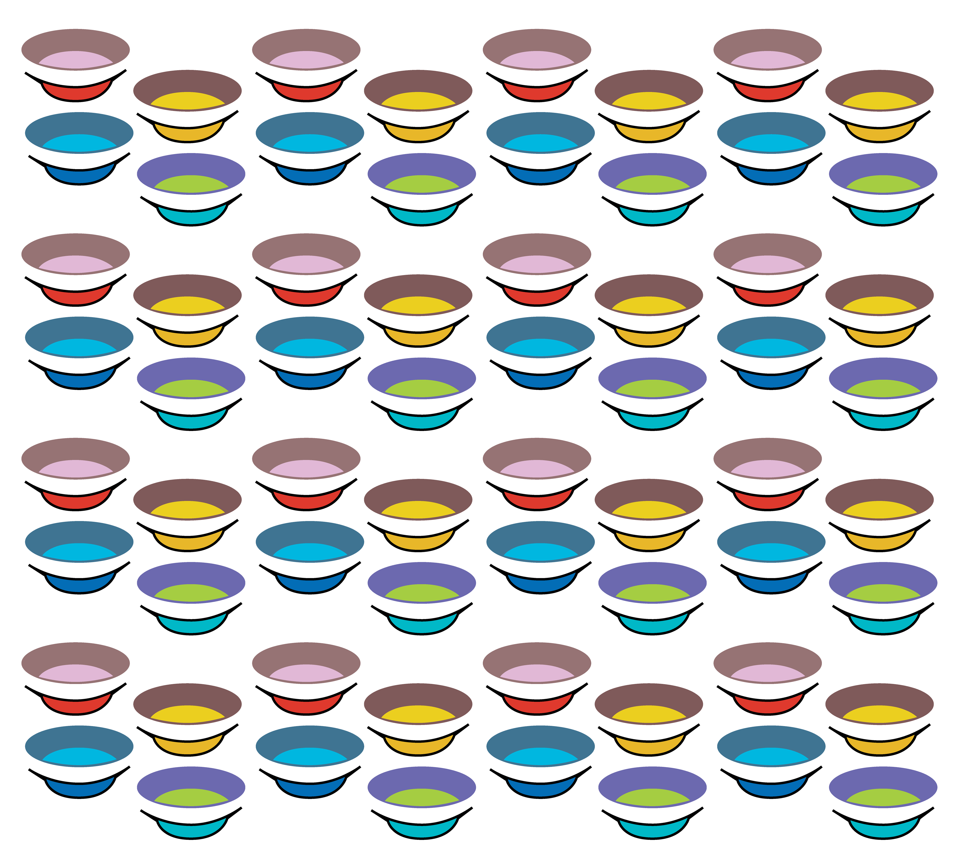Paint Pots, Digital Art, Pattern 2, 2023