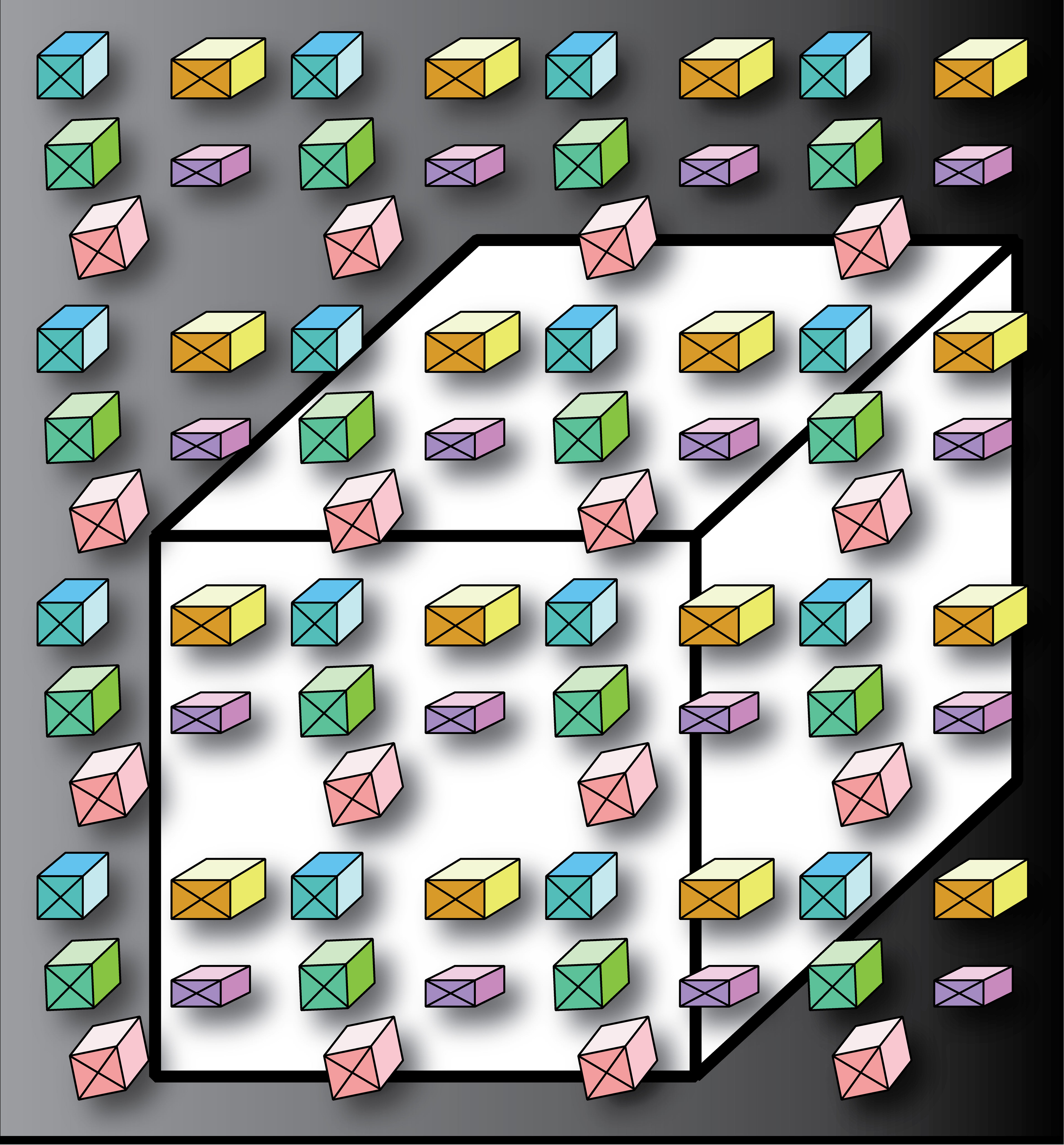 Box Ghosts, Digital Art, Pattern 1, 2025