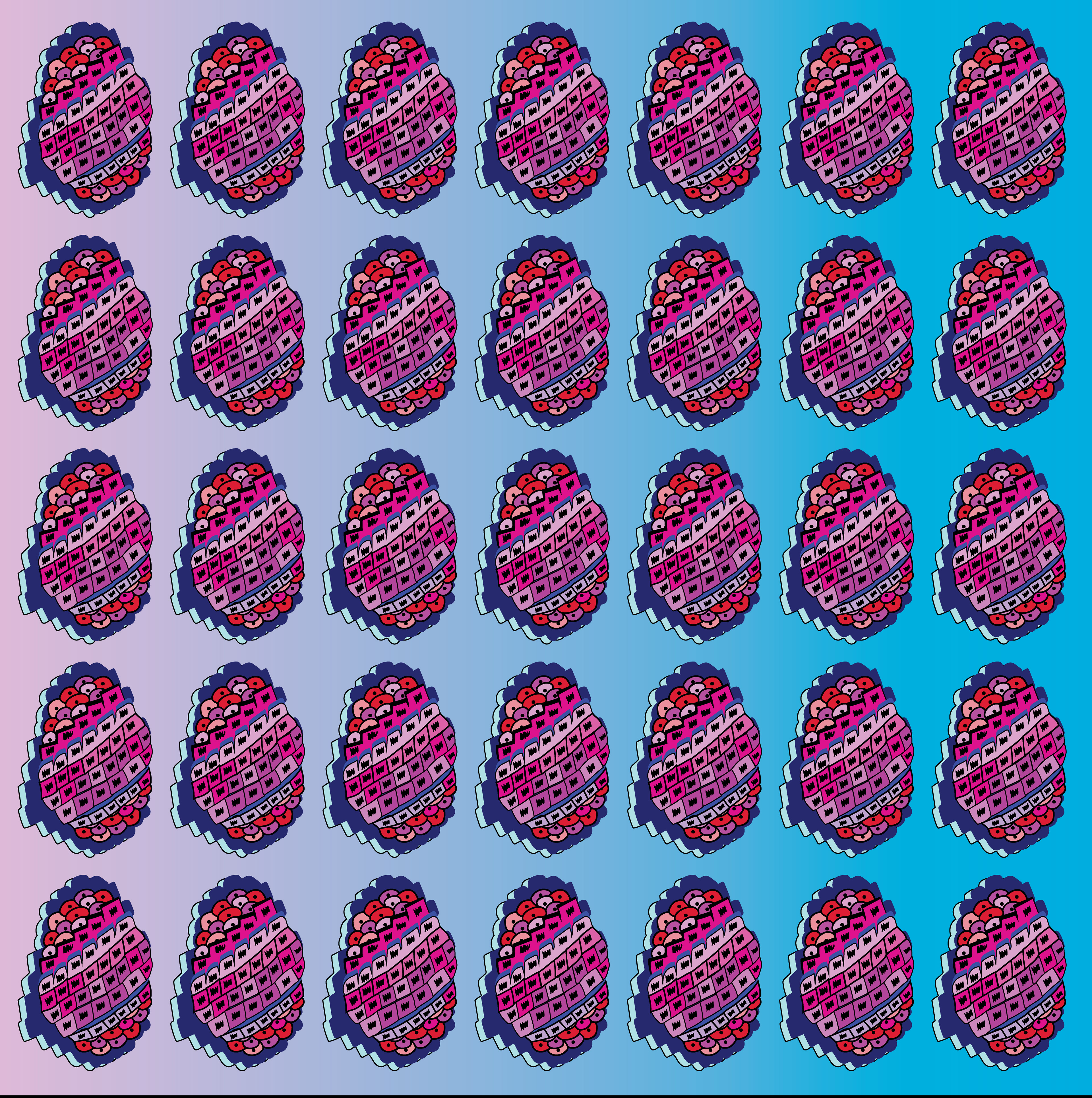 Drupelet Cluster, Digital Art, Pattern 3, 2025