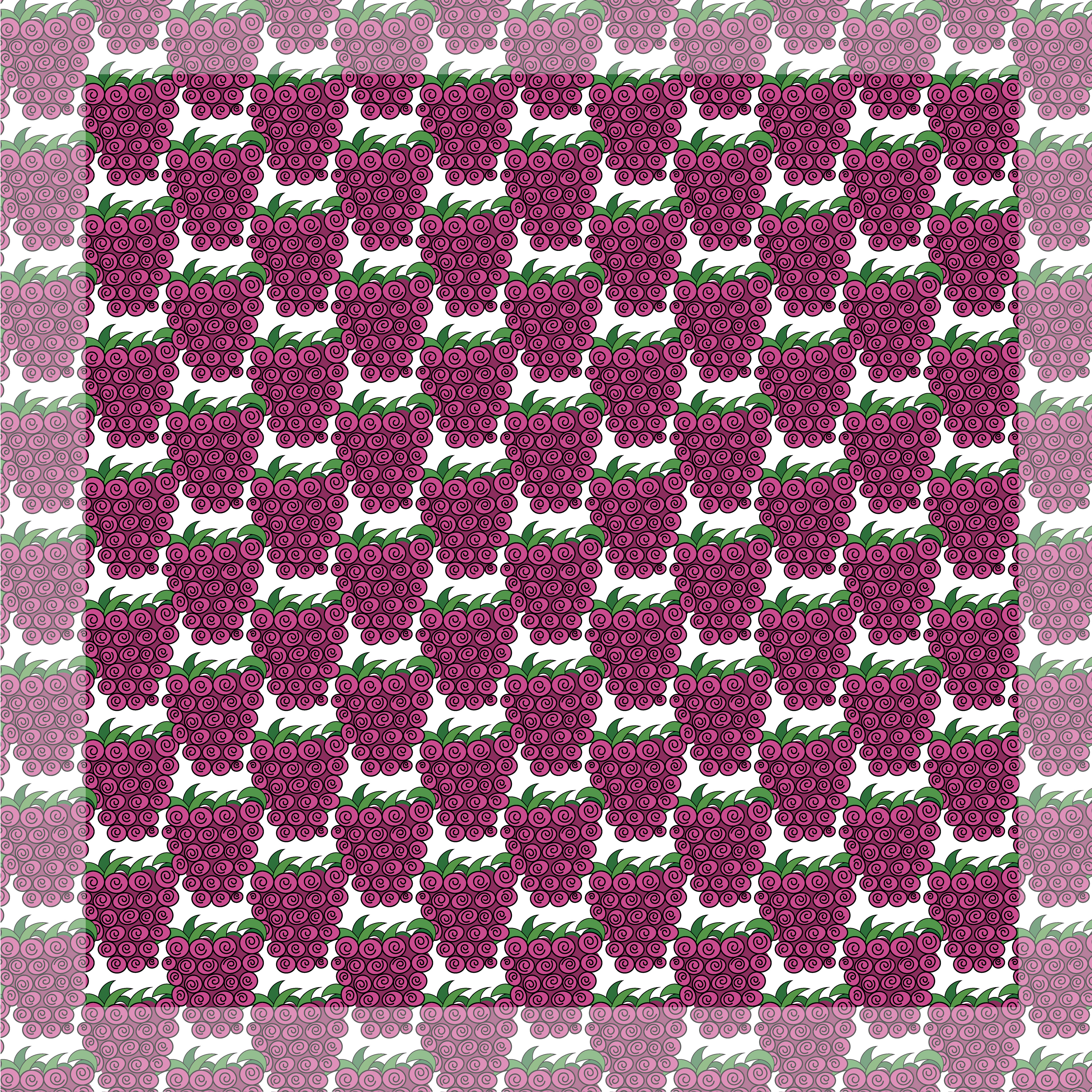 Raspberry, Digital Art, Pattern 5, 2021
