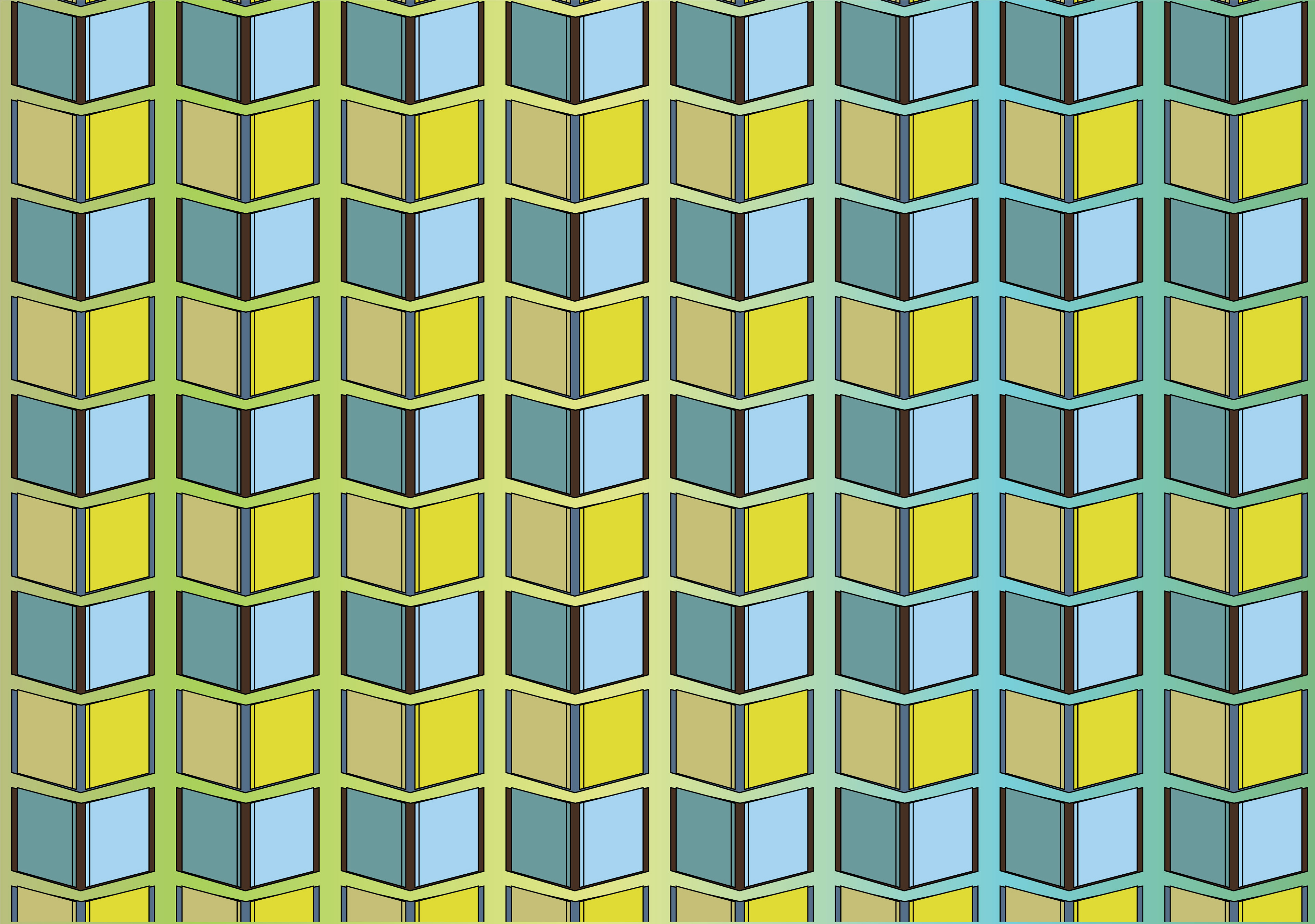 Open Book Facade, Digital Art, Pattern 1, 2025